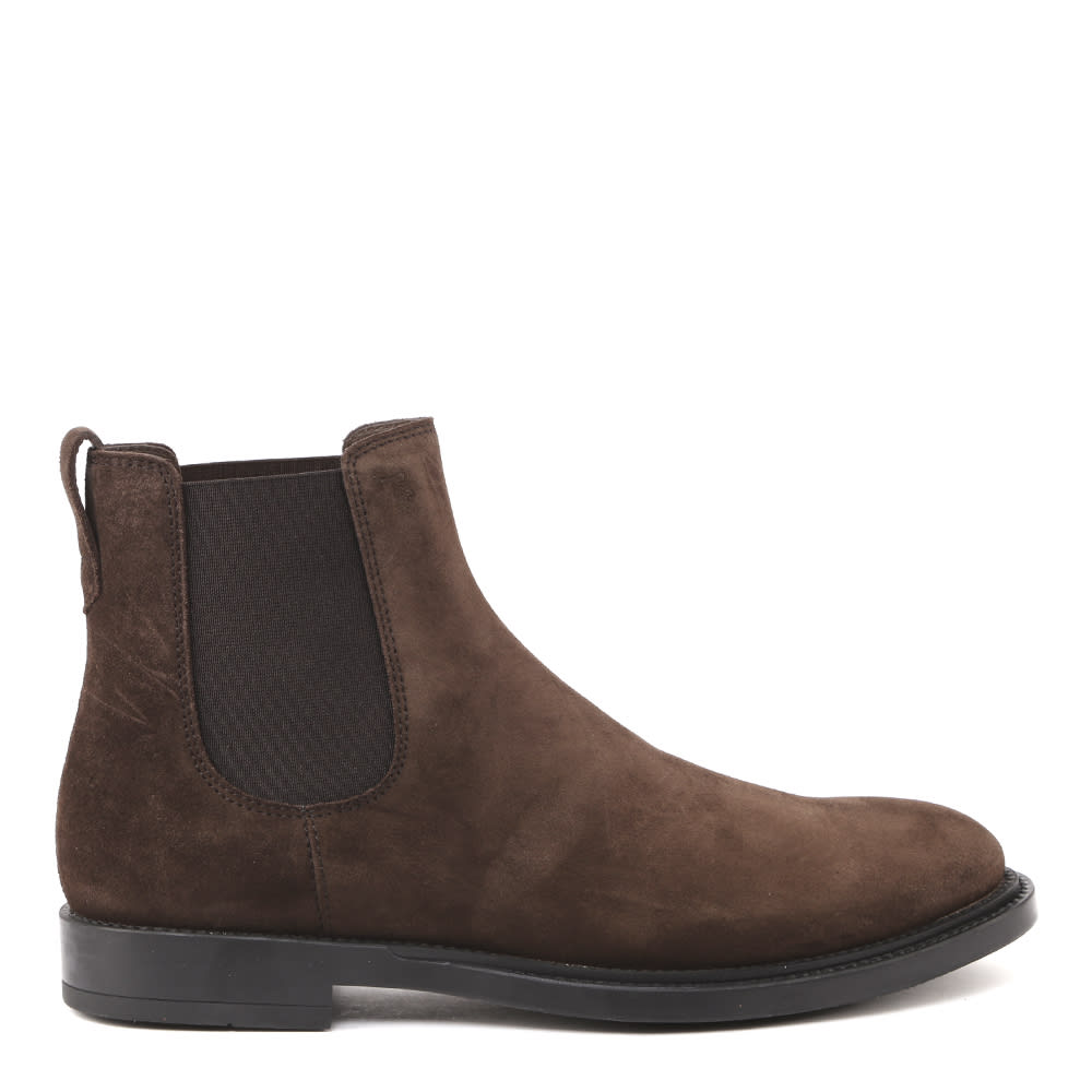 Tods Chelsea Boots In Suede With Embossed Logo