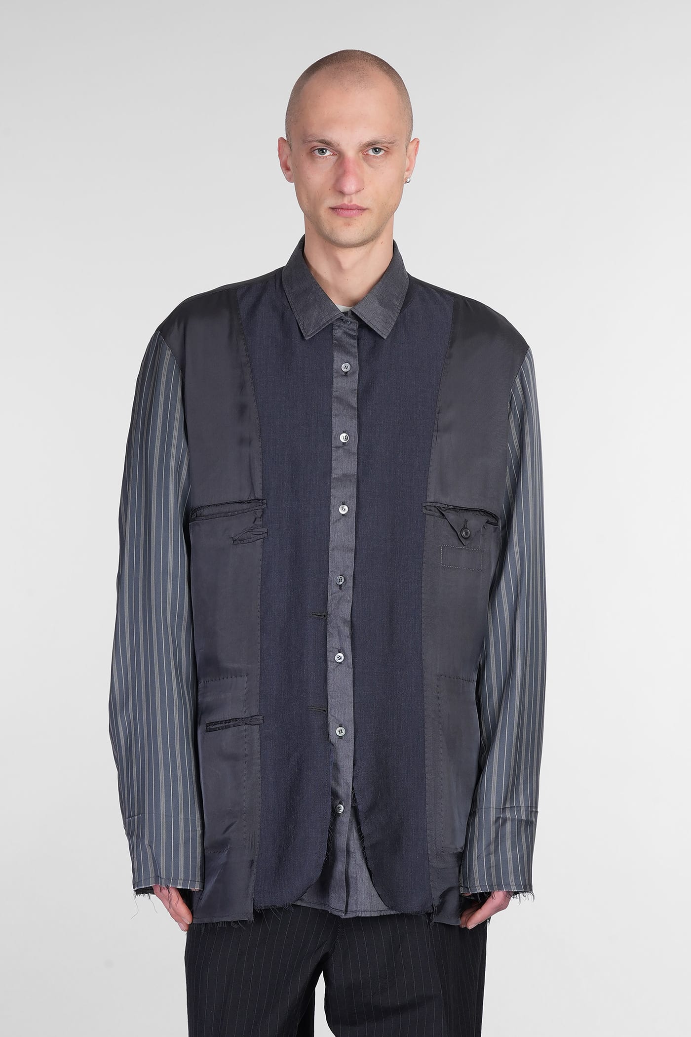 Maison Margiela Patchwork Reversible Jacket Casual Jackets And Parka Gray