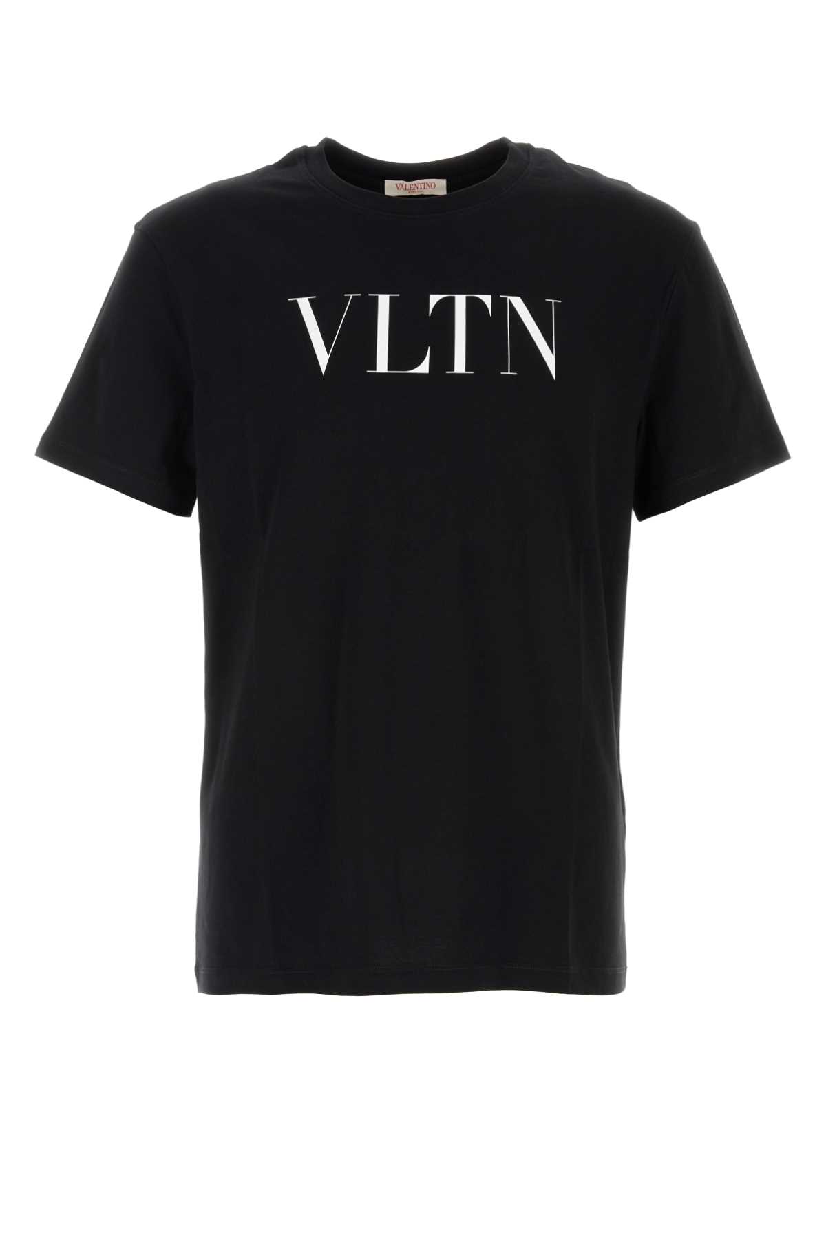 Shop Valentino Black Cotton T-shirt In Nero