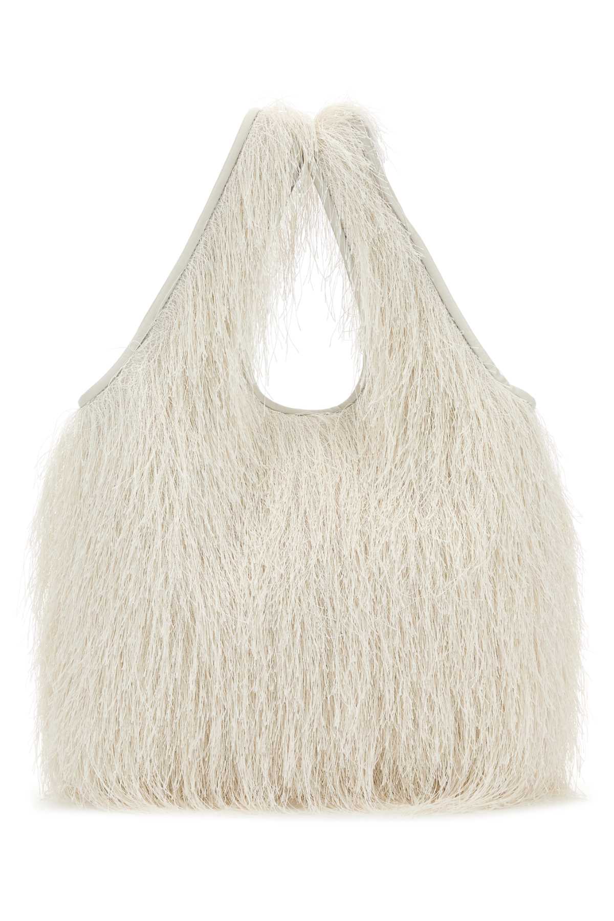 Dries Van Noten Marche Small Fringed Tote Bag In White