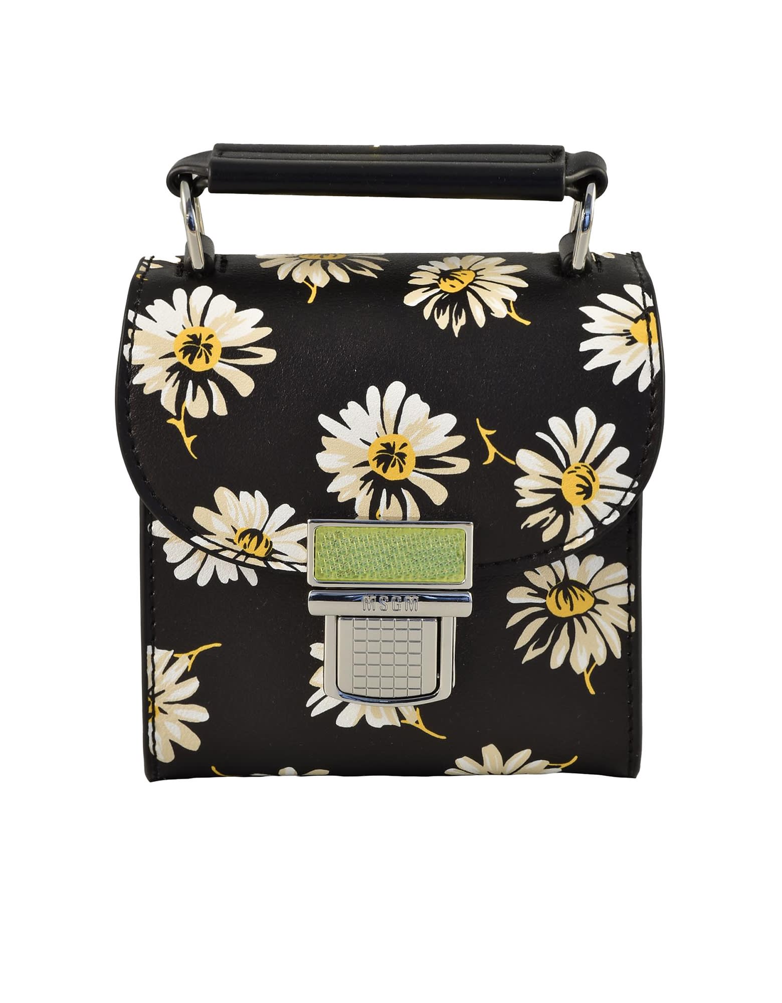 Msgm Womens Black White Handbag In Black/white