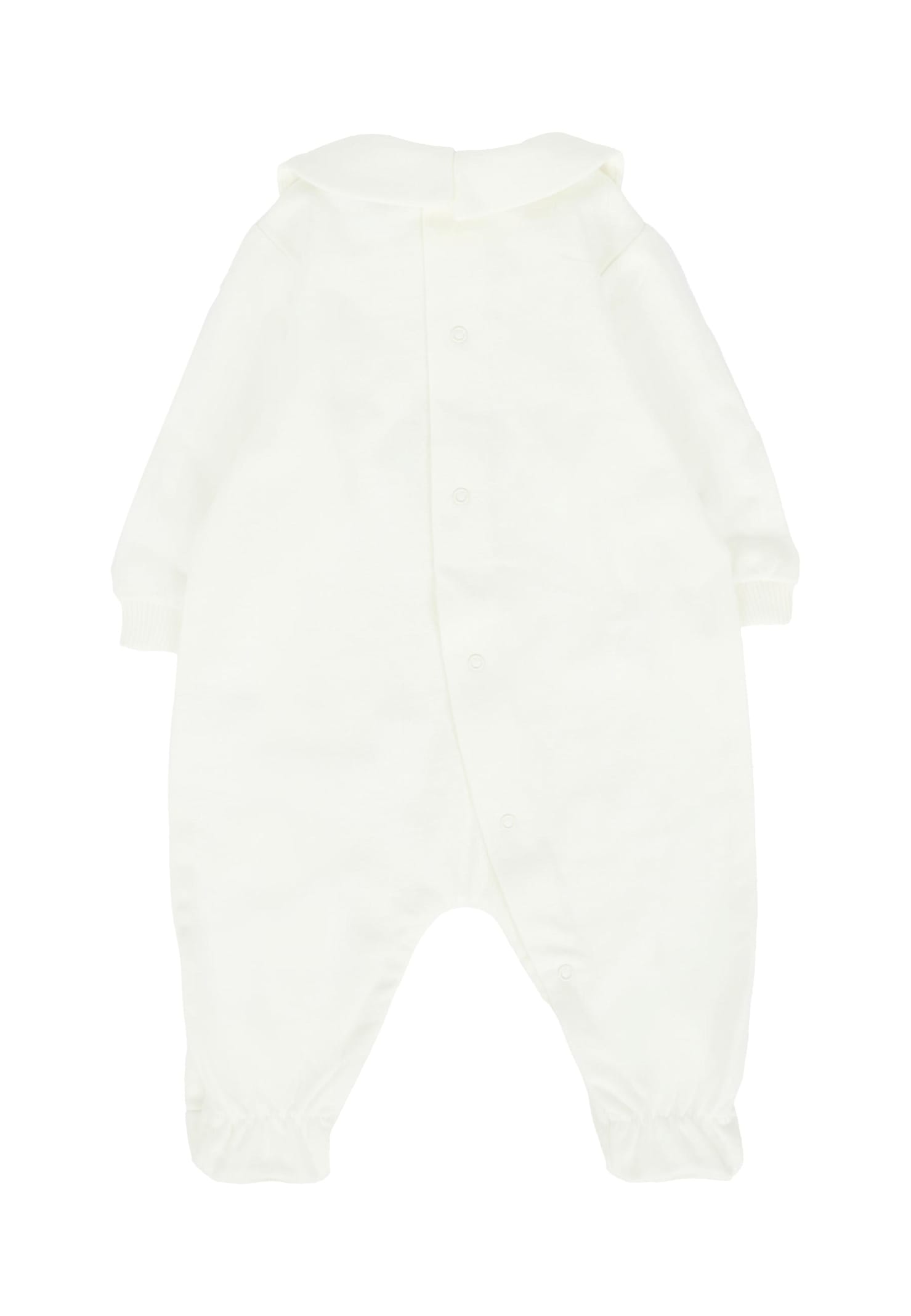 Moschino Ivory Babygrow Set For Babykids With Teddy Bear In White