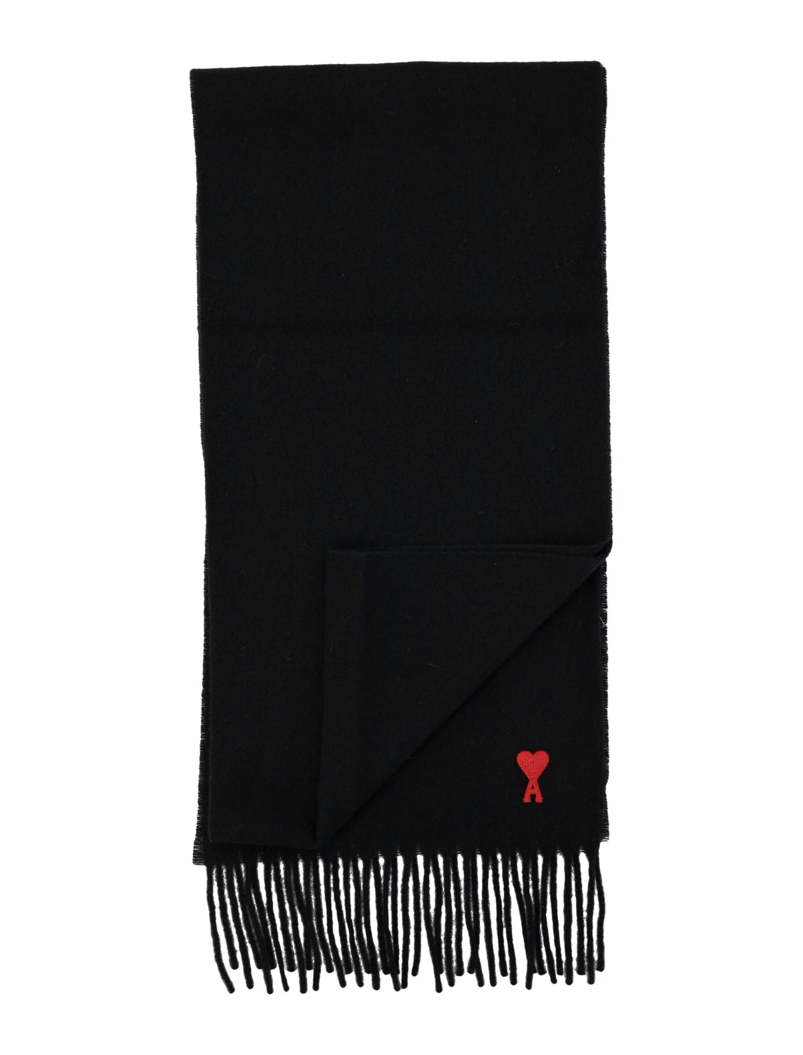 Shop Ami Alexandre Mattiussi Red Adc Scarf In Black