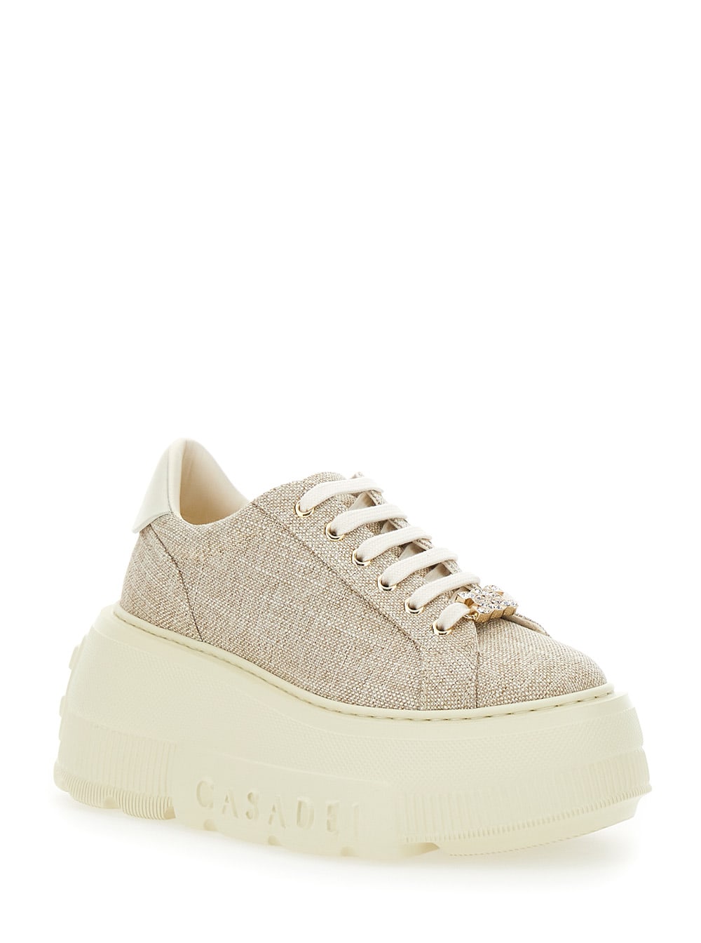 Casadei Platform Sneakers With Textured Upper In Multi