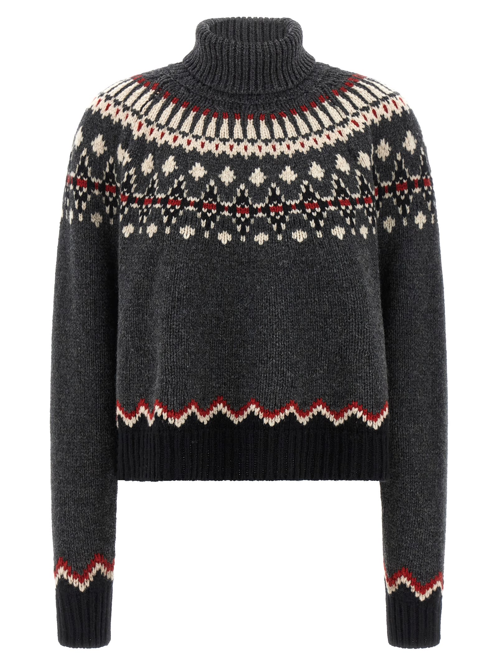 Alanui Grey Sweet Winter Turtleneck Sweater In Gray