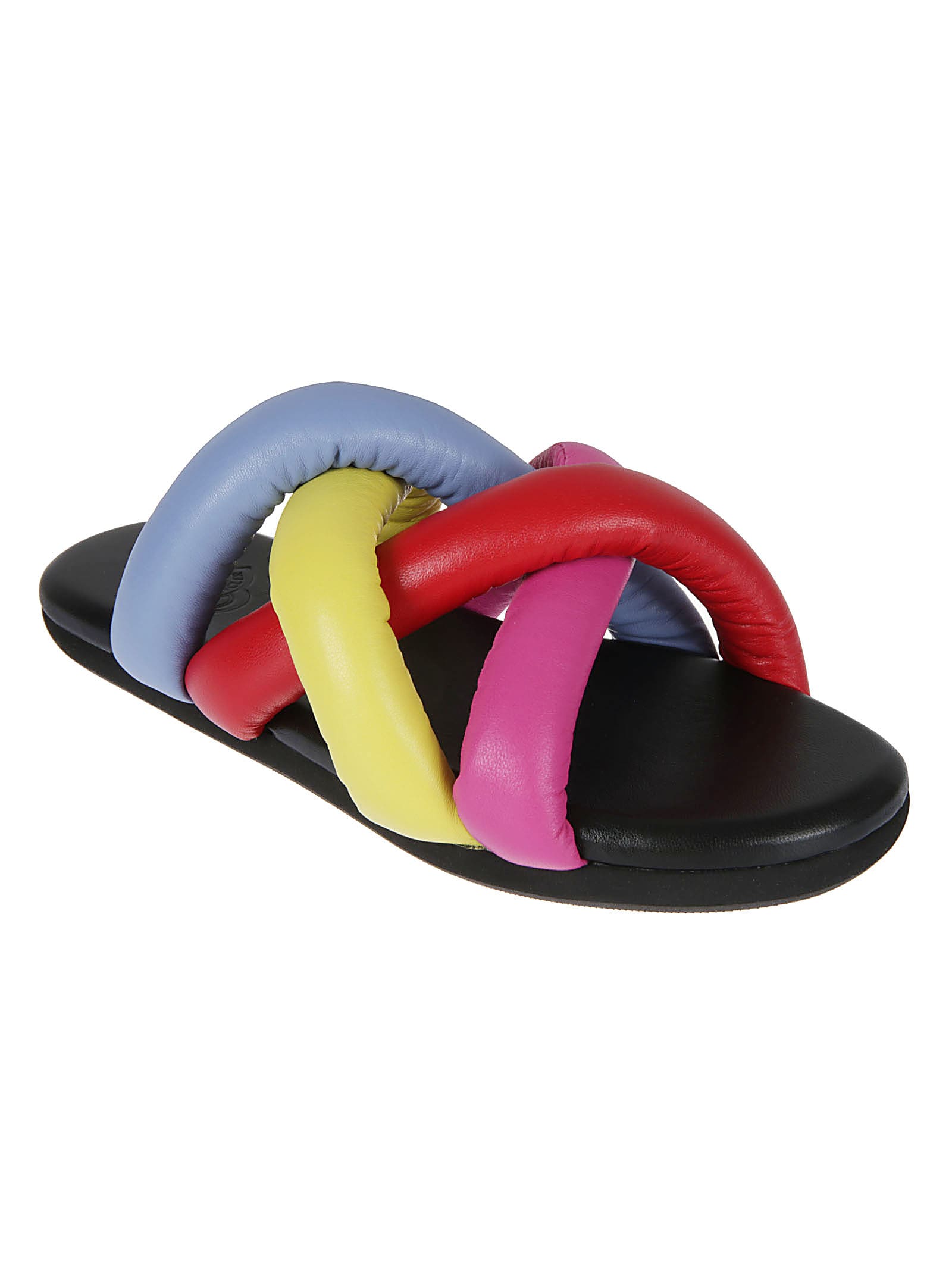 Shop Moncler Genius Braided Sliders In Multicolour
