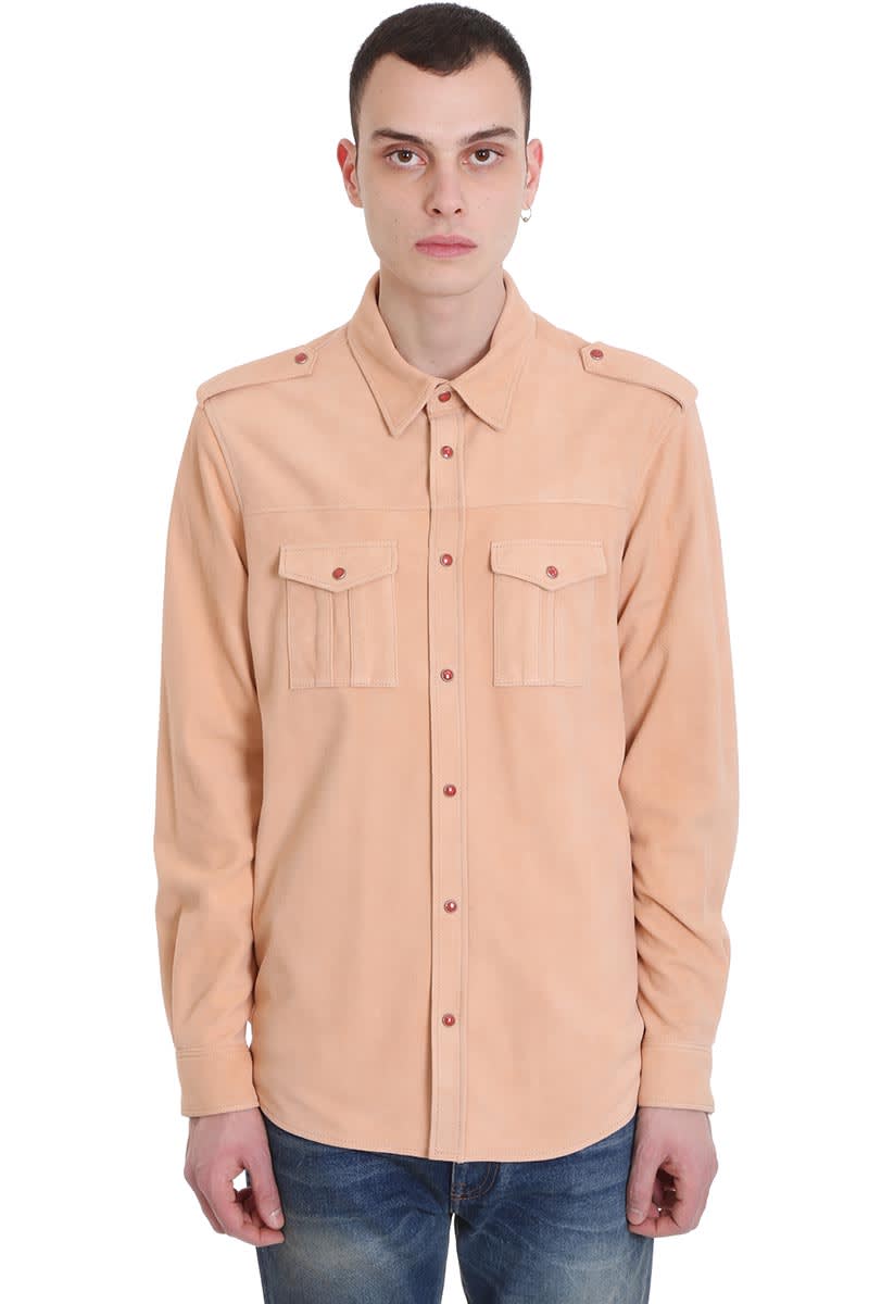 ALANUI SUEDE SHIRT IN ROSE-PINK LEATHER,11213675
