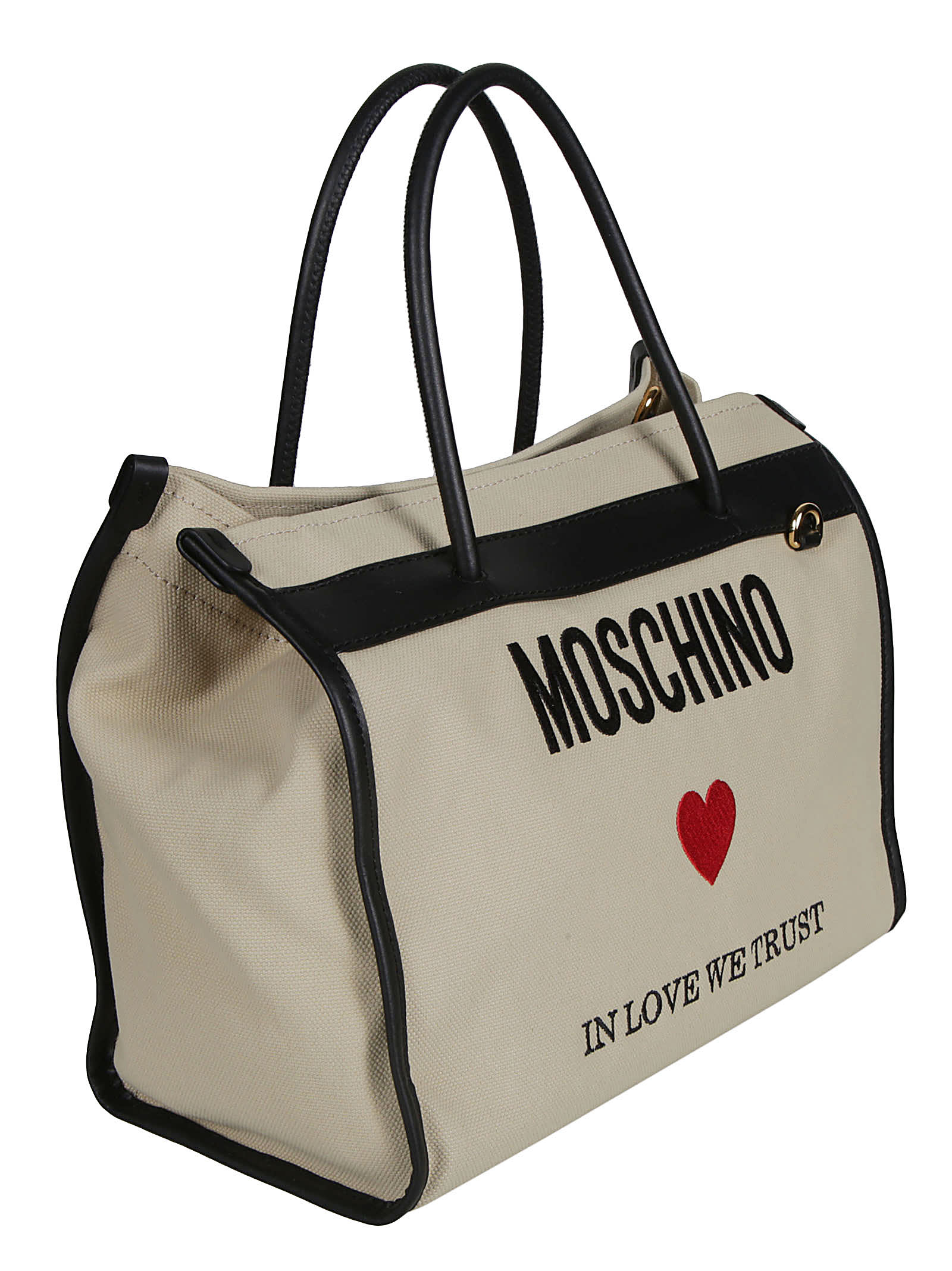 Shop Moschino Logo Top Zip Tote In C