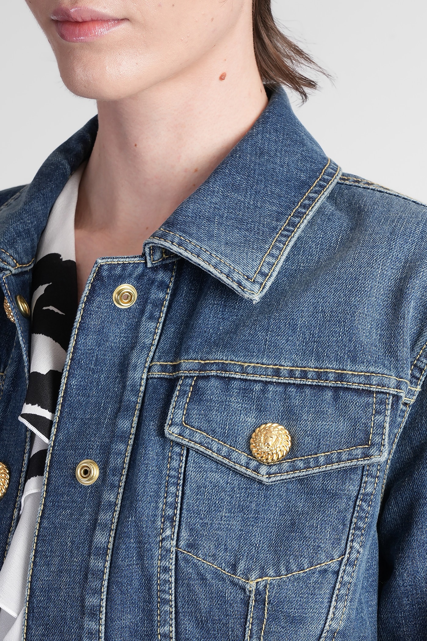 BALMAIN DENIM JACKETS IN BLUE COTTON