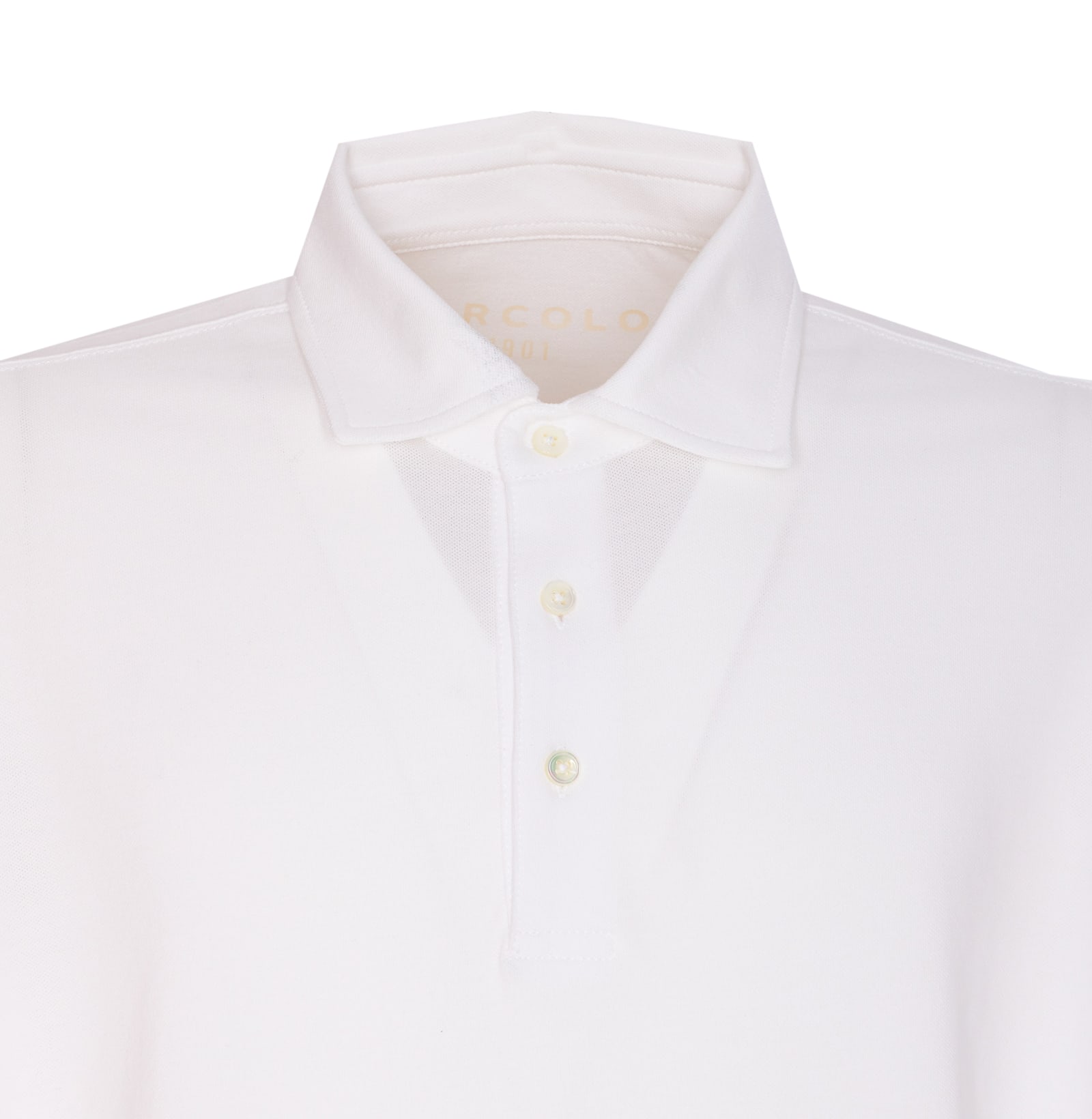 Circolo 1901 Polo Shirt With Ribbed Cuffs And Short Sleeves In White