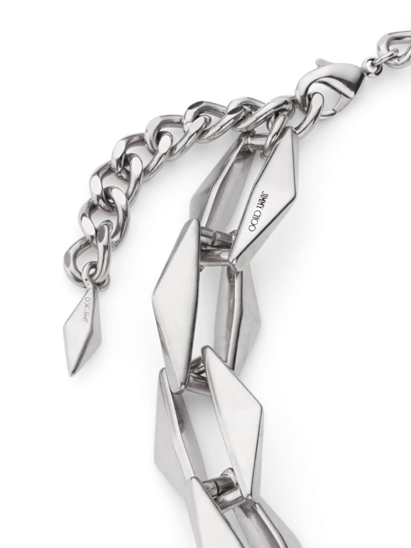 Jimmy Choo 'linkage De Diamant' Necklace In Silver