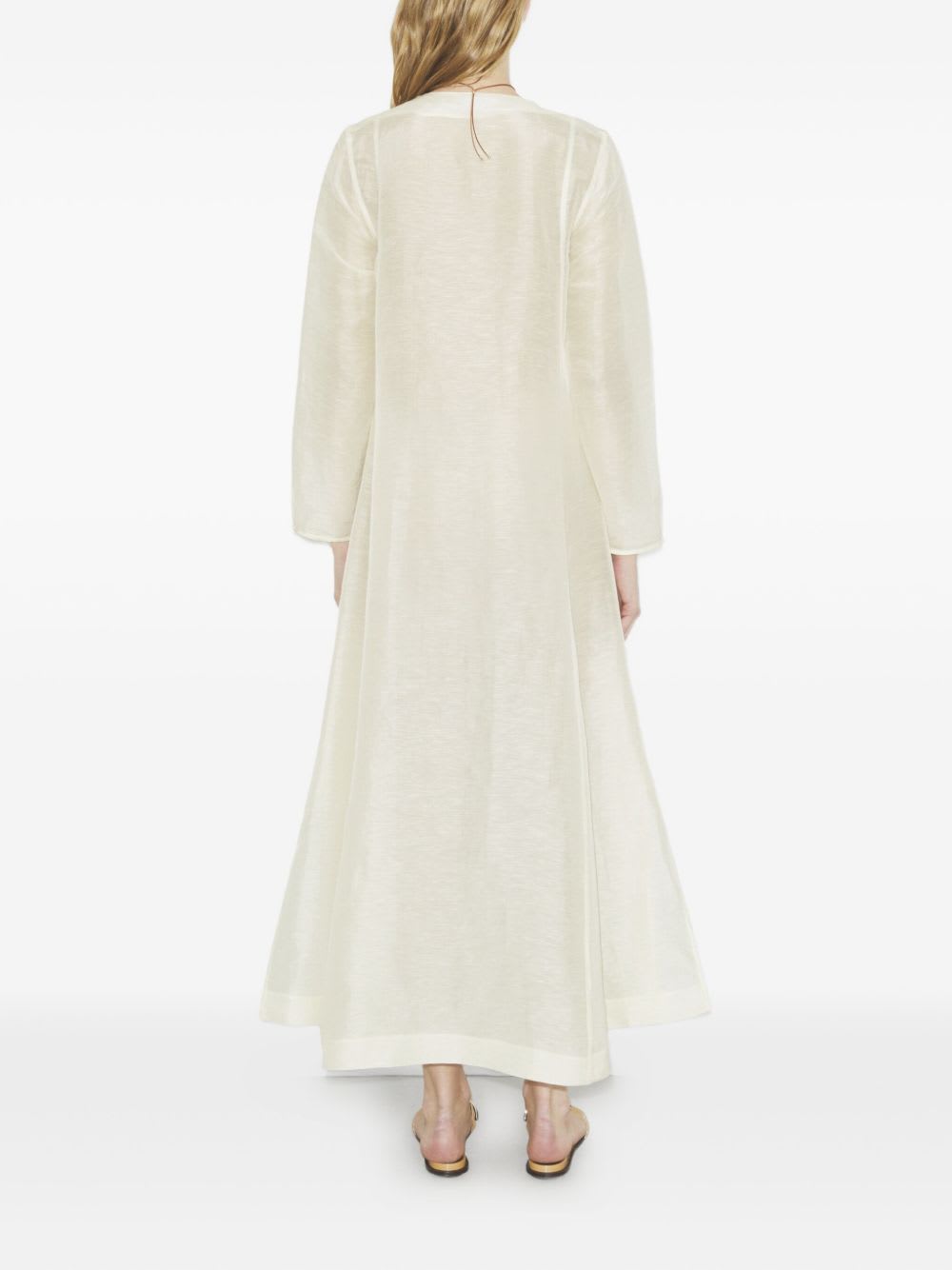 Tory Burch Linen And Silk Long Kaftan In White