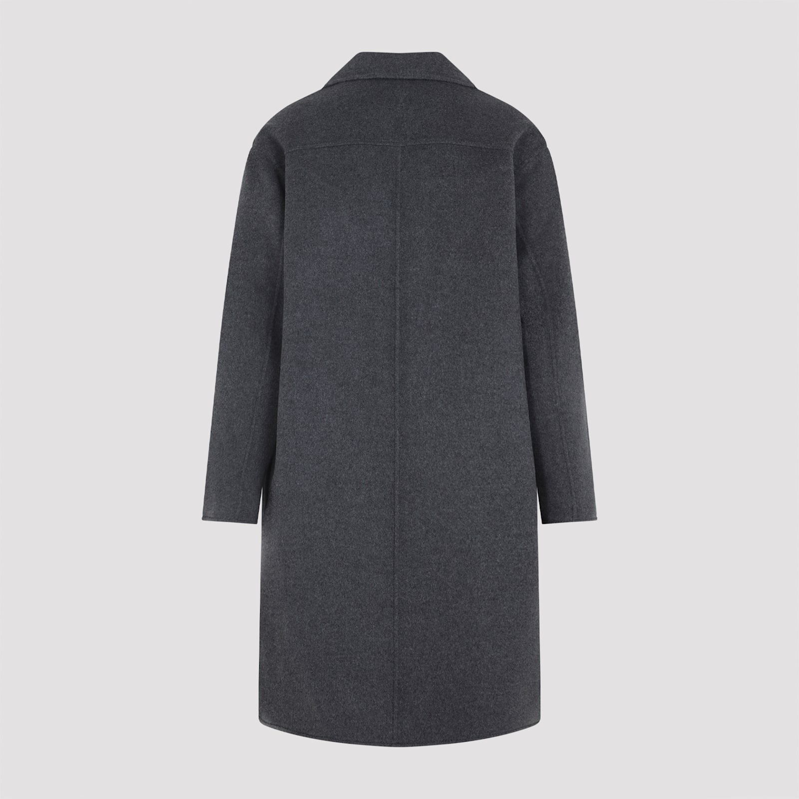 Ami Alexandre Mattiussi Single-breasted Wool Knee-length Coat In Gray