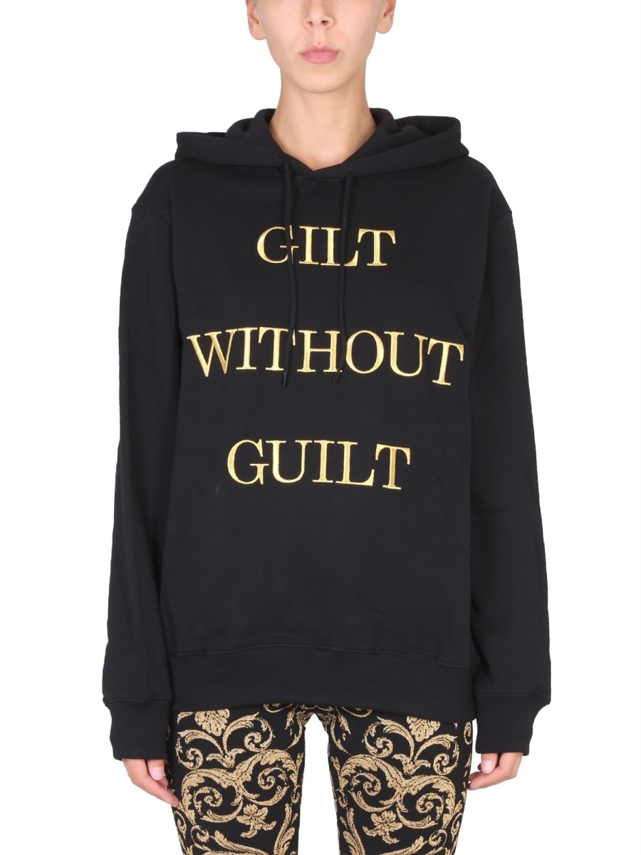 Shop Moschino Gilt Without Guilt Sweatshirt In Black