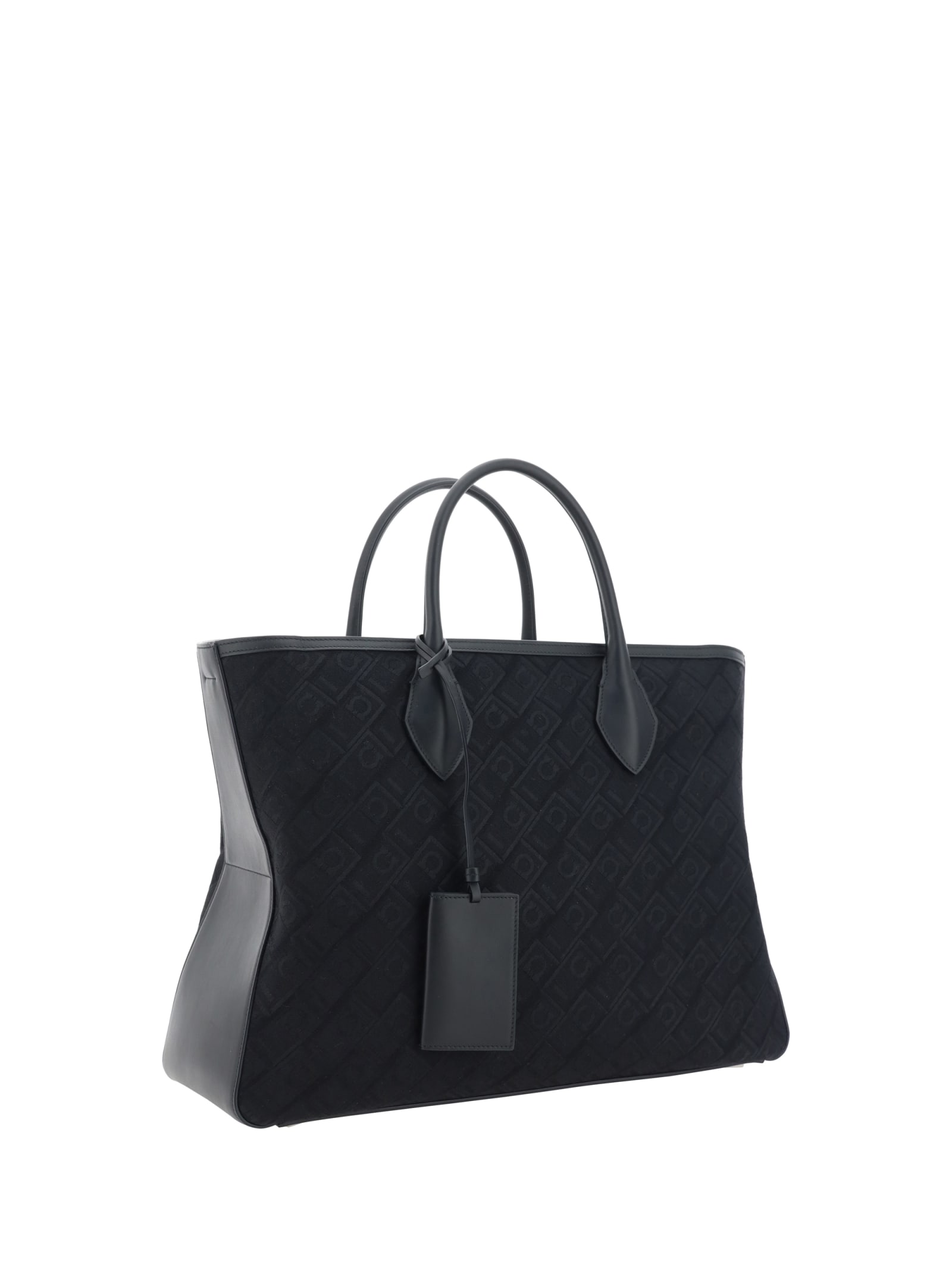 Shop Ferragamo Tote Handbag In Black