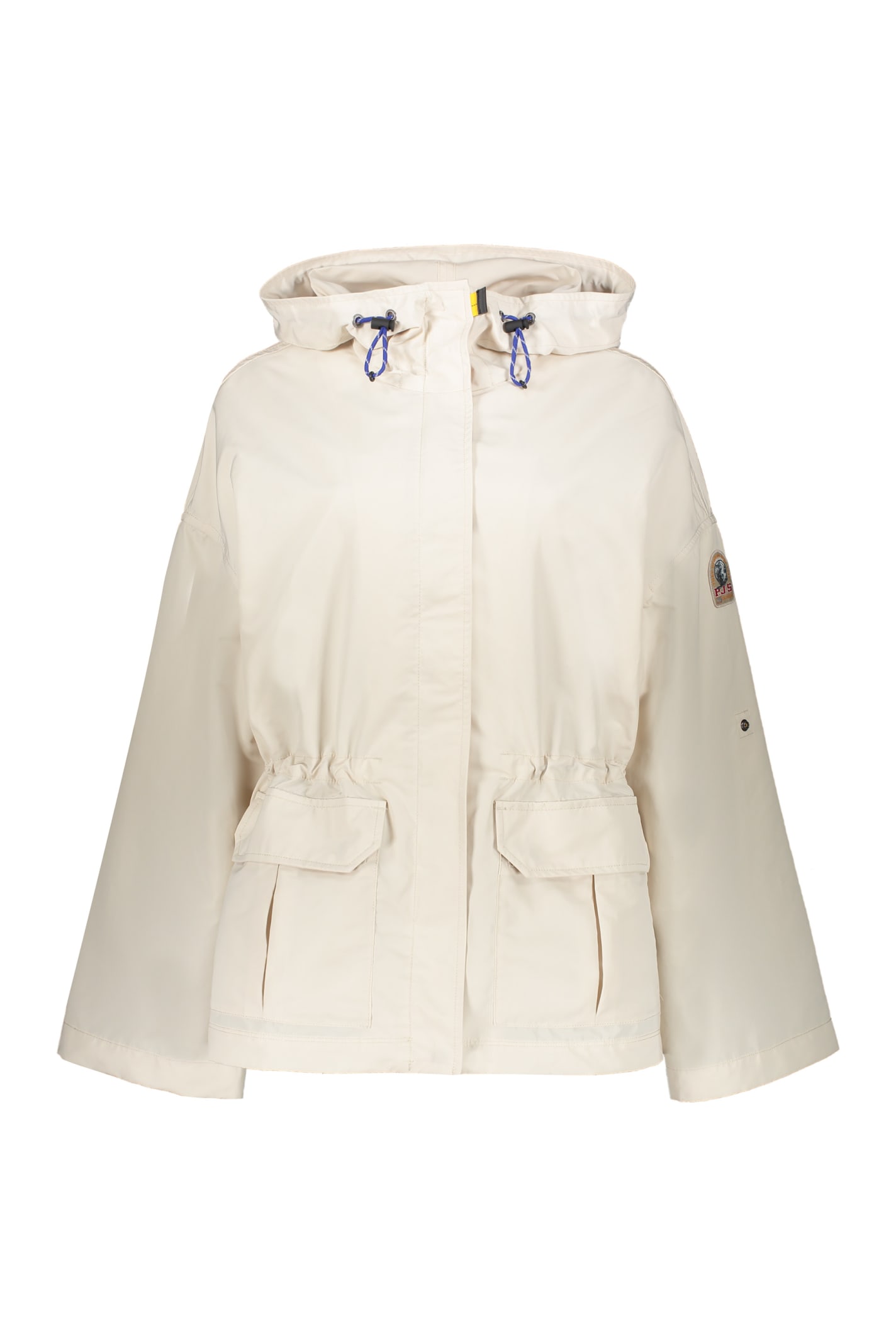 Parajumpers Hailee Hooded Techno Fabric Jacket In Ivory
