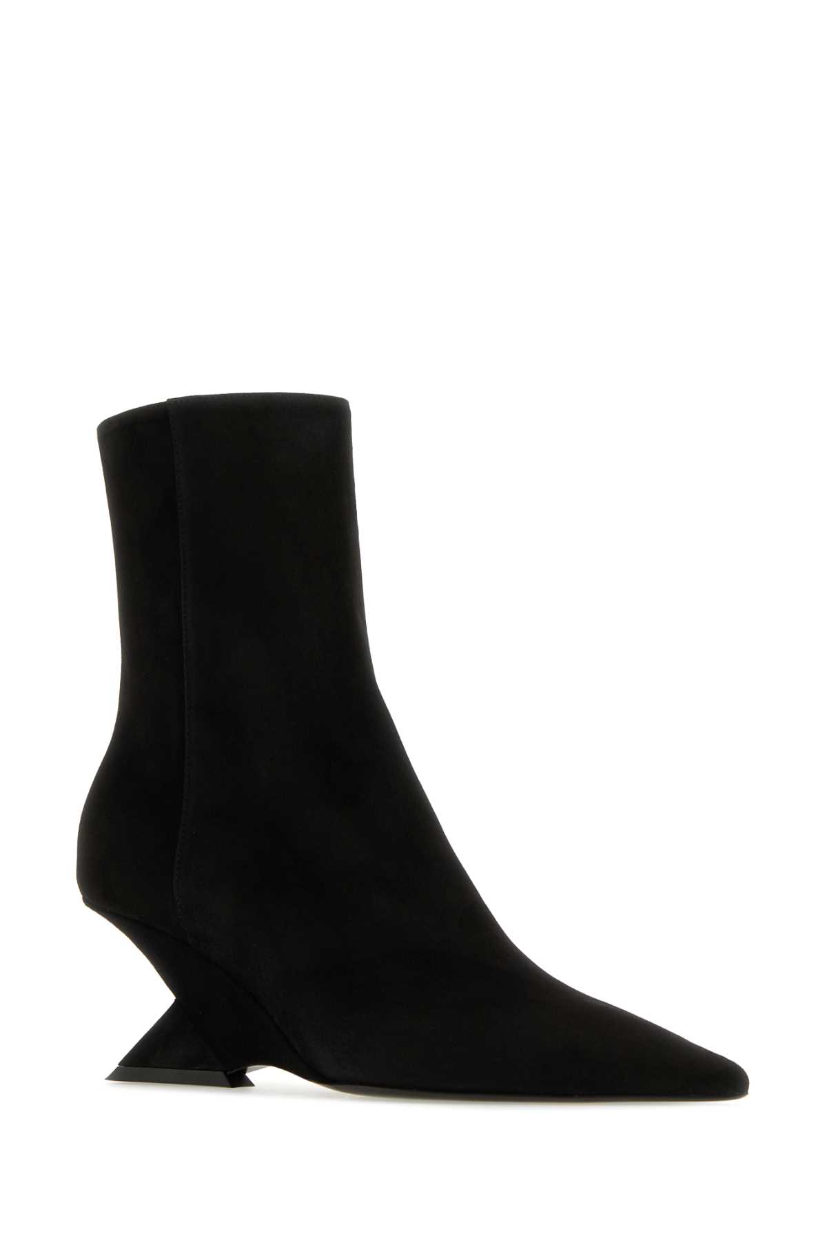 Shop Attico Black Suede Cheope Ankle Boots