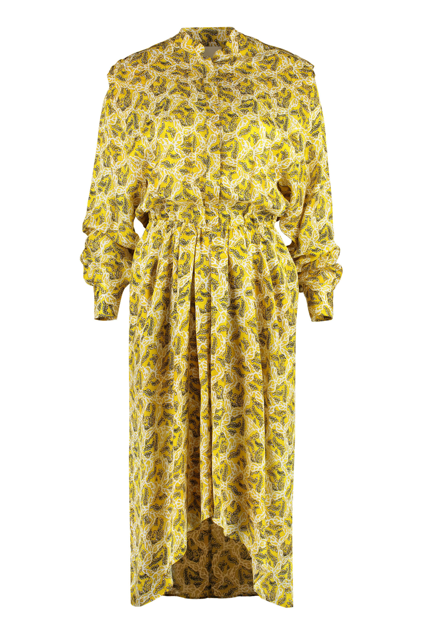 Shop Isabel Marant Lokeya Printed Dress In Yellow