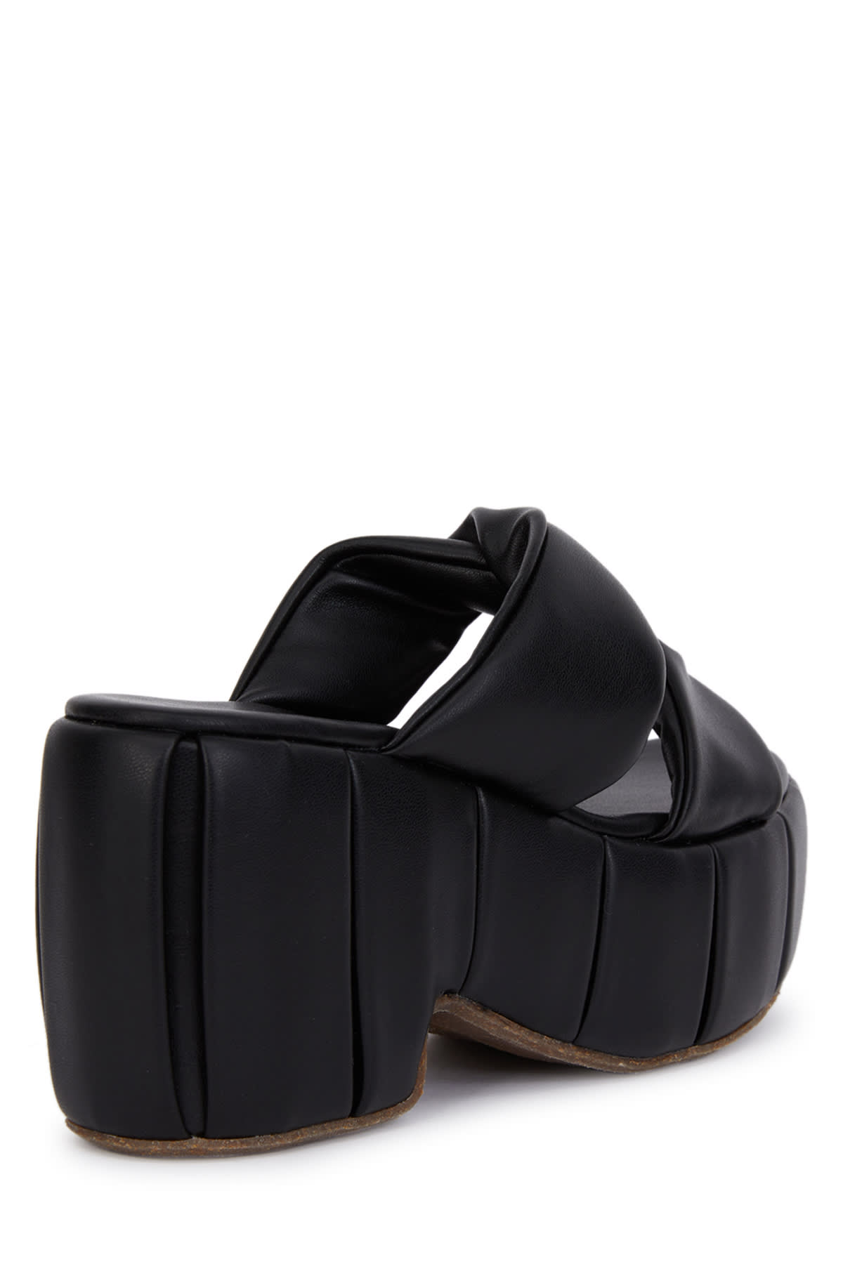 Themoirè Padded Wedge Platform Sandals With Two Bands In 1