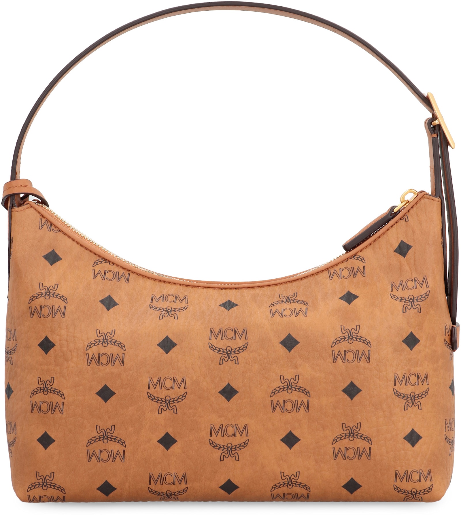 Mcm Small Aren Hobo Bag In Brown