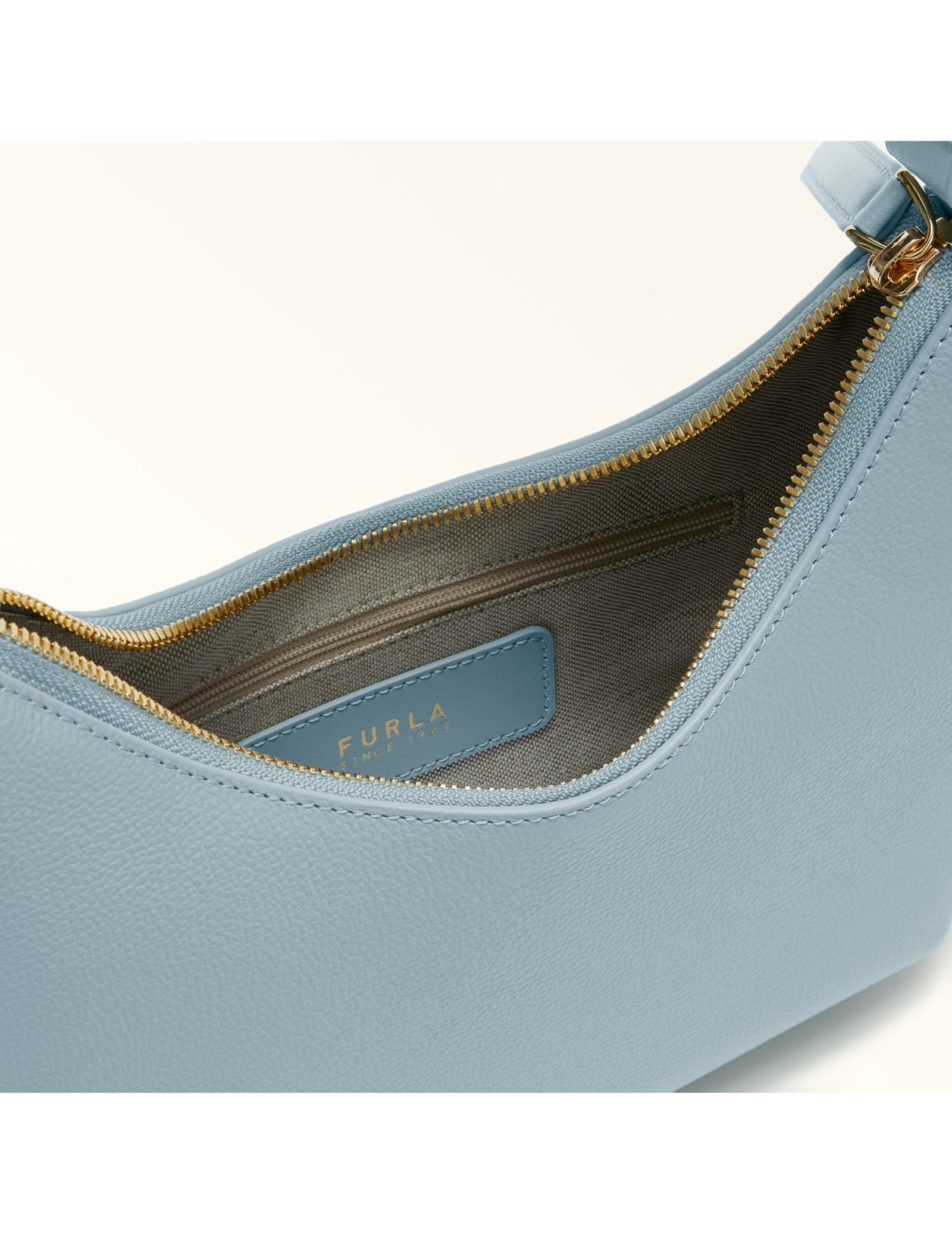 Furla Leather Shoulder Bag With Adjustable Strap And Gold-tone Hardware In Blue