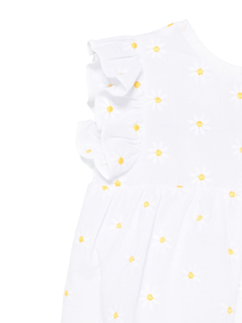 Il Gufo The Owl Playsuit With Flower Embroidery In White