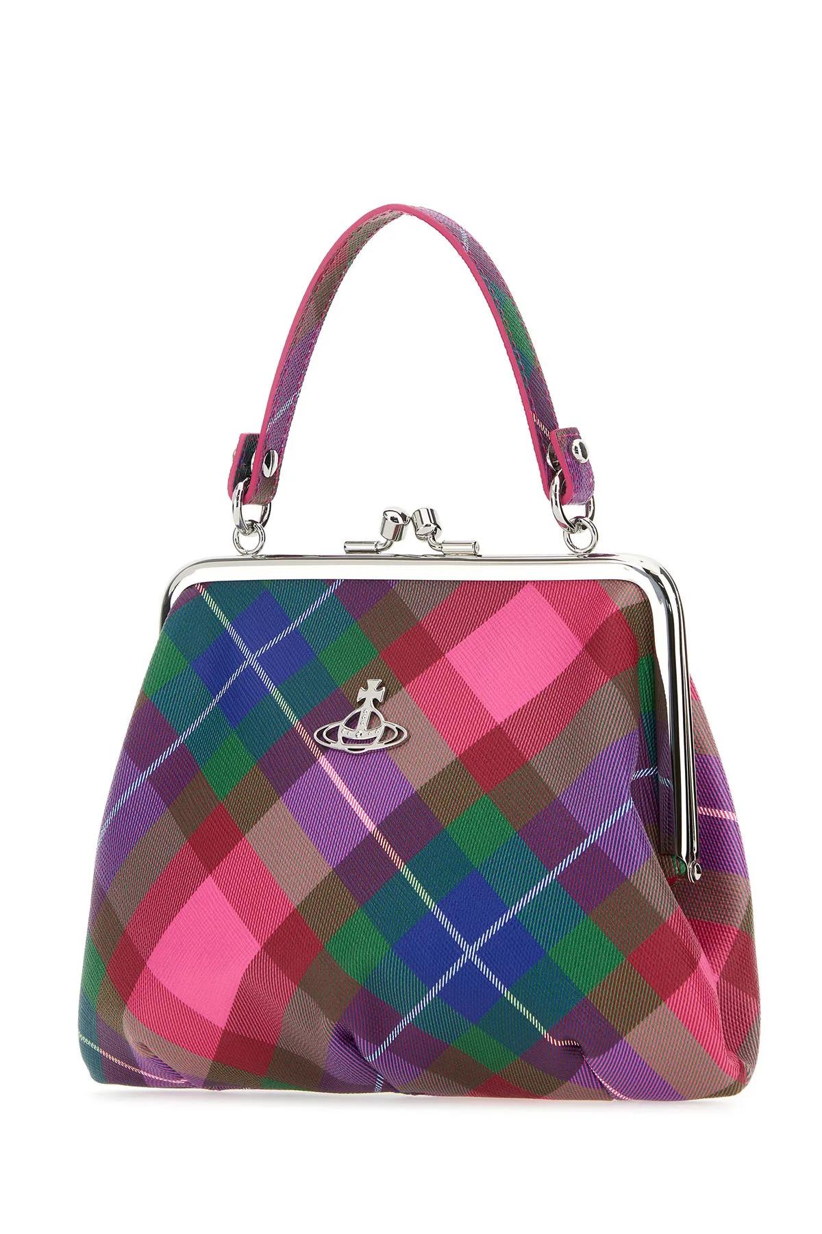 Shop Vivienne Westwood Printed Synthetic Leather Granny Handbag In Multicolour