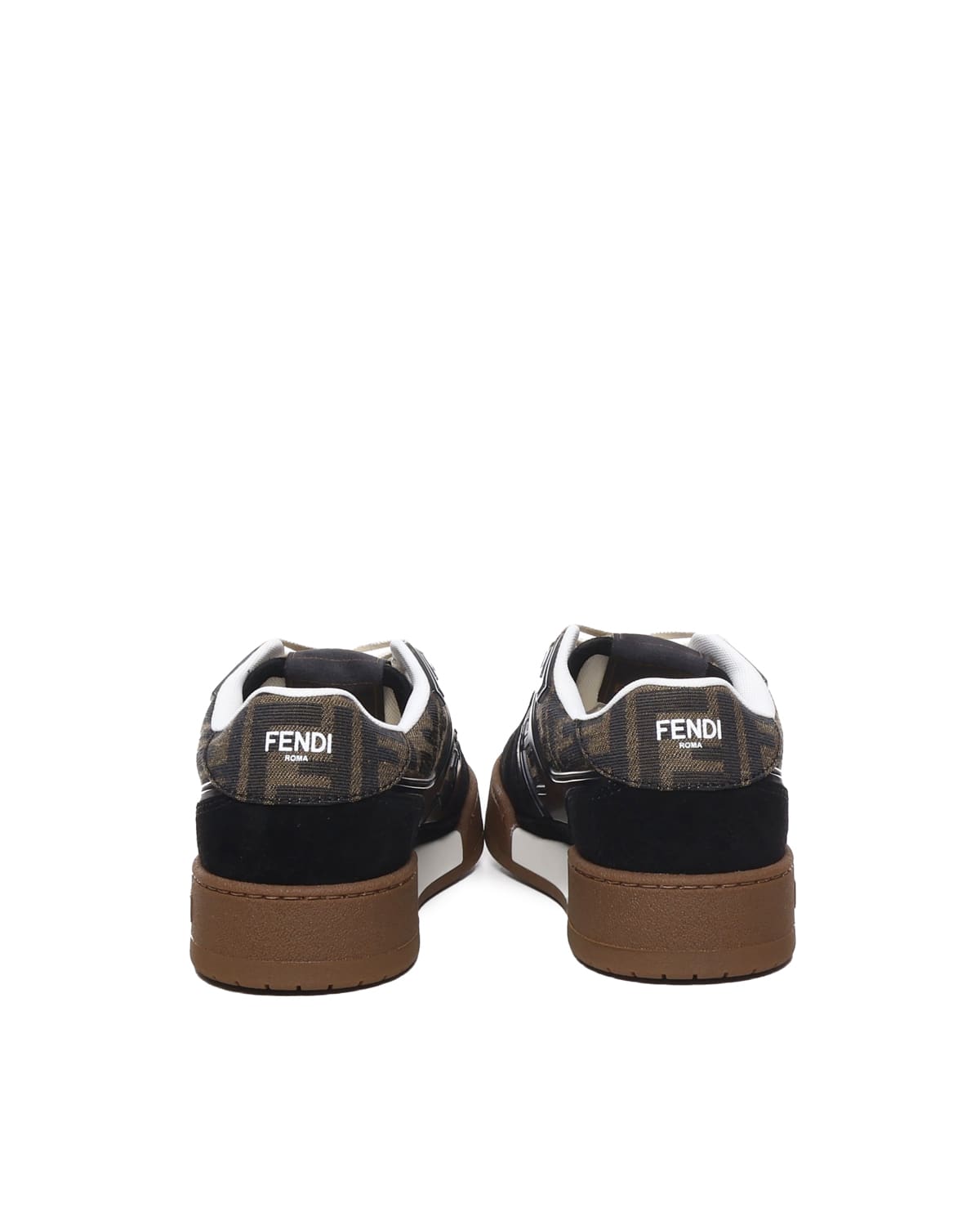 Shop Fendi Match Sneakers In Brown