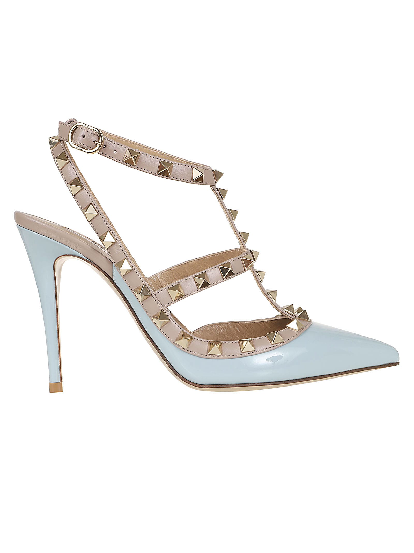 Shop Valentino Décolleté Rockstud In G Blu Porcellana Poudre