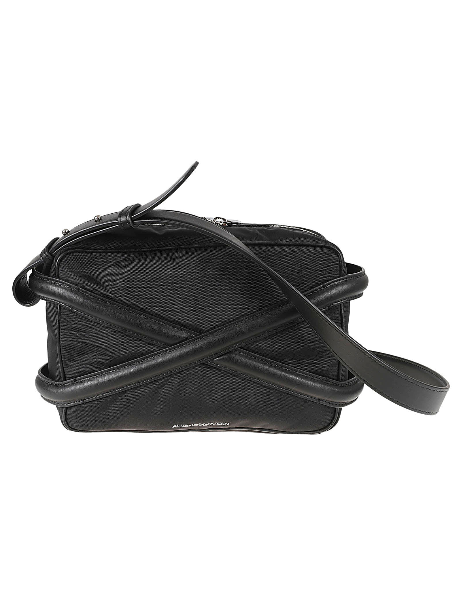 Alexander Mcqueen Cross Top Zip Shoulder Bag In Black