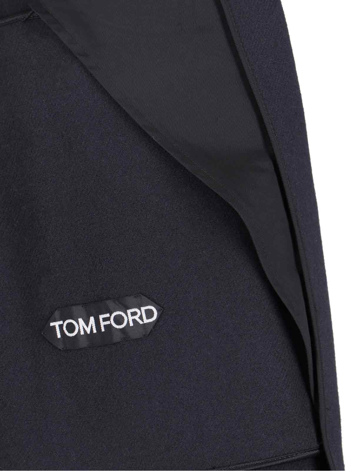 Tom Ford Virgin Wool Coat In Blue
