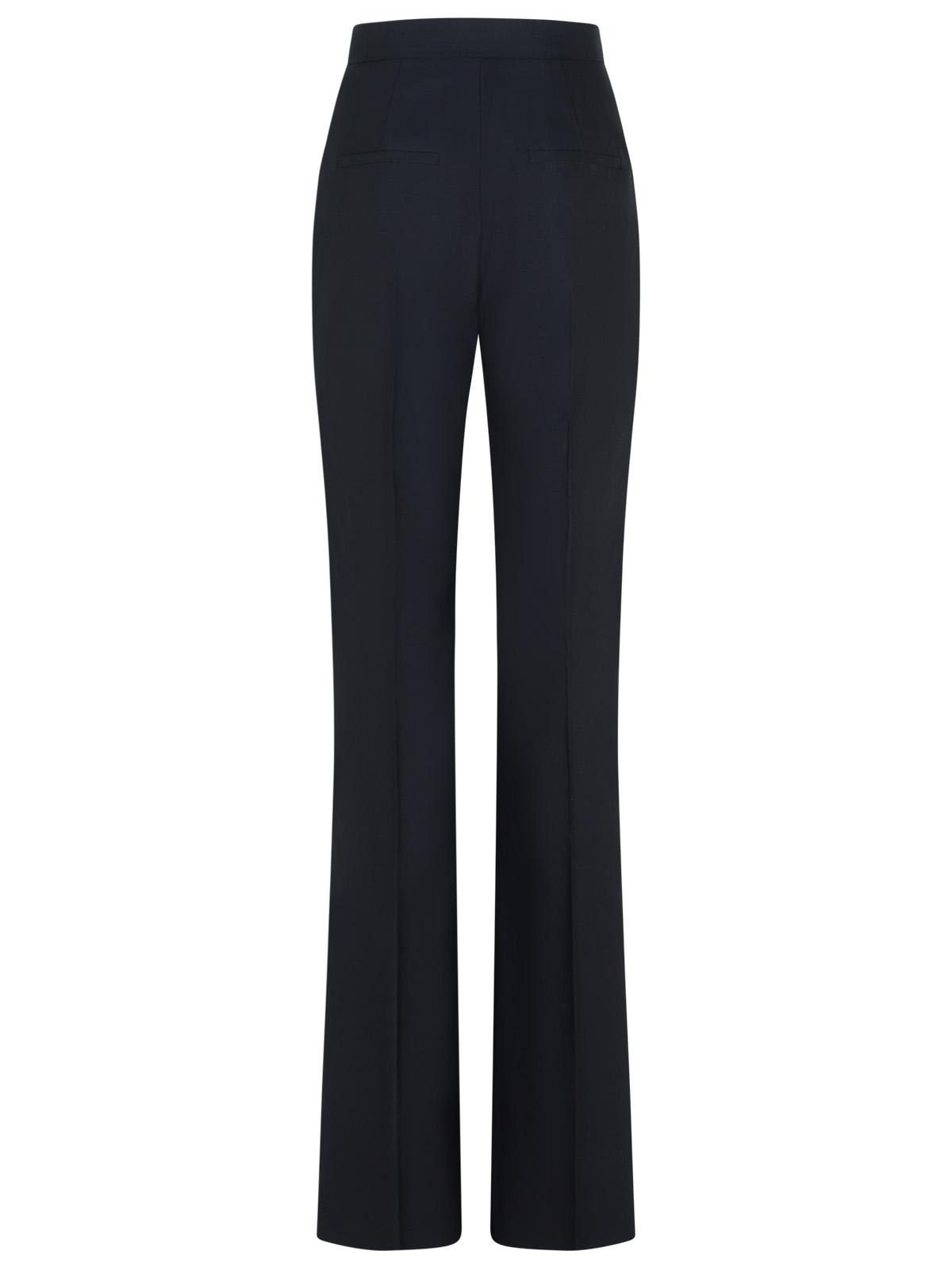 Max Mara Delfino Black Virgin Wool Blend Pants In Blue