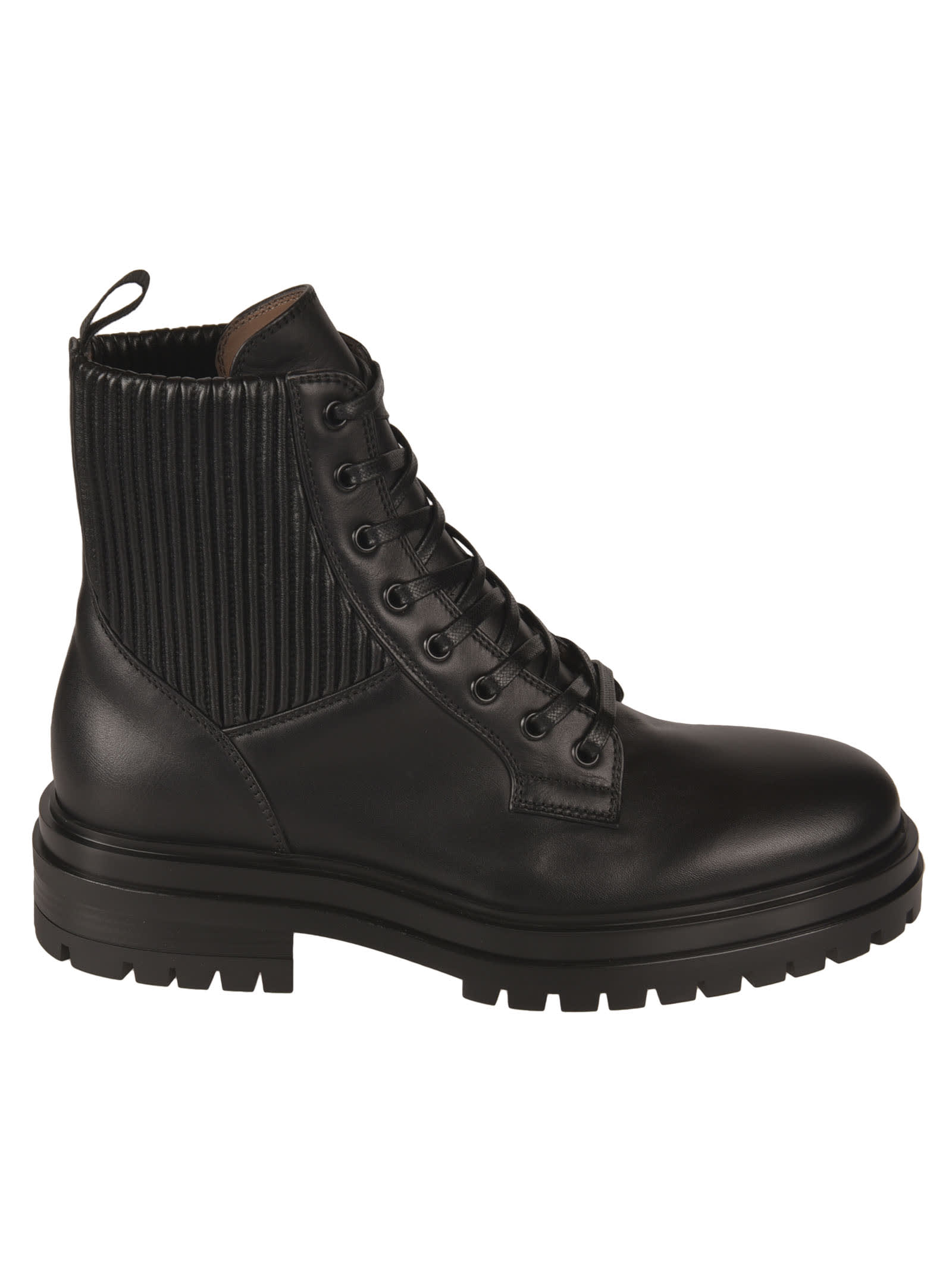 Gianvito Rossi Men's Martis Eco Leather Lace-up Combat Boots In Black