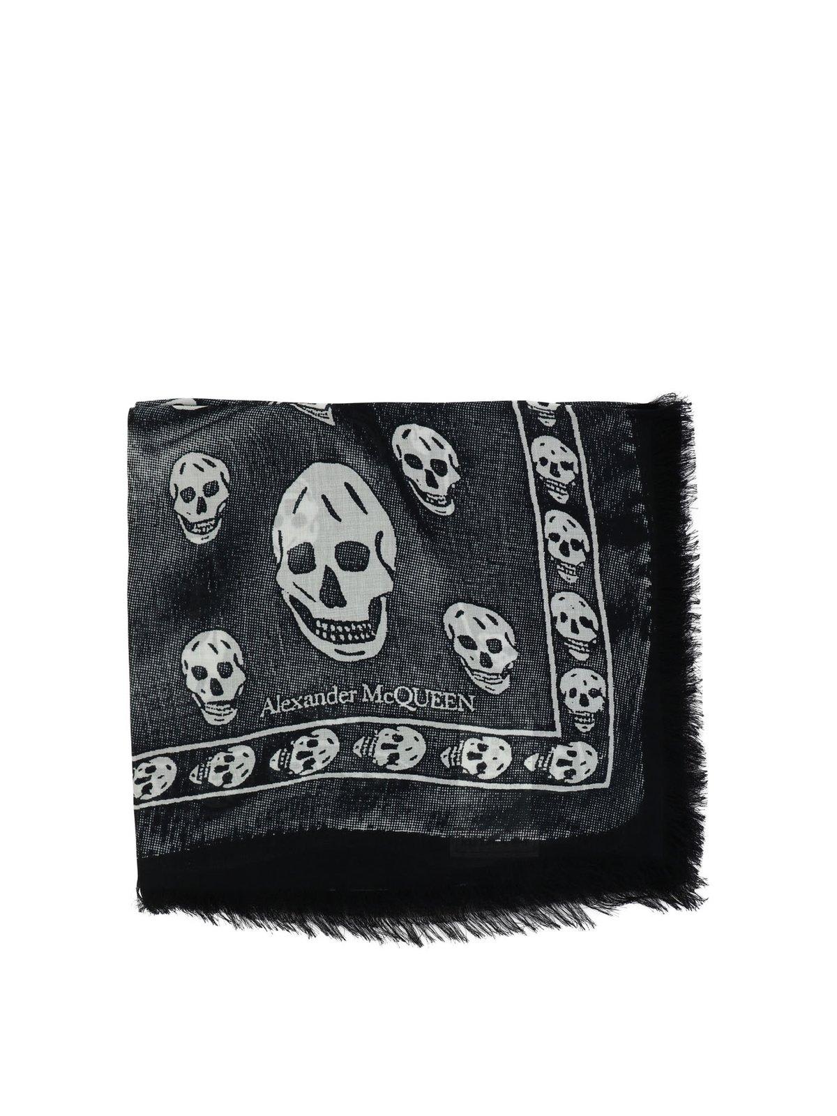 Shop Alexander Mcqueen Trompe Scarf In Black