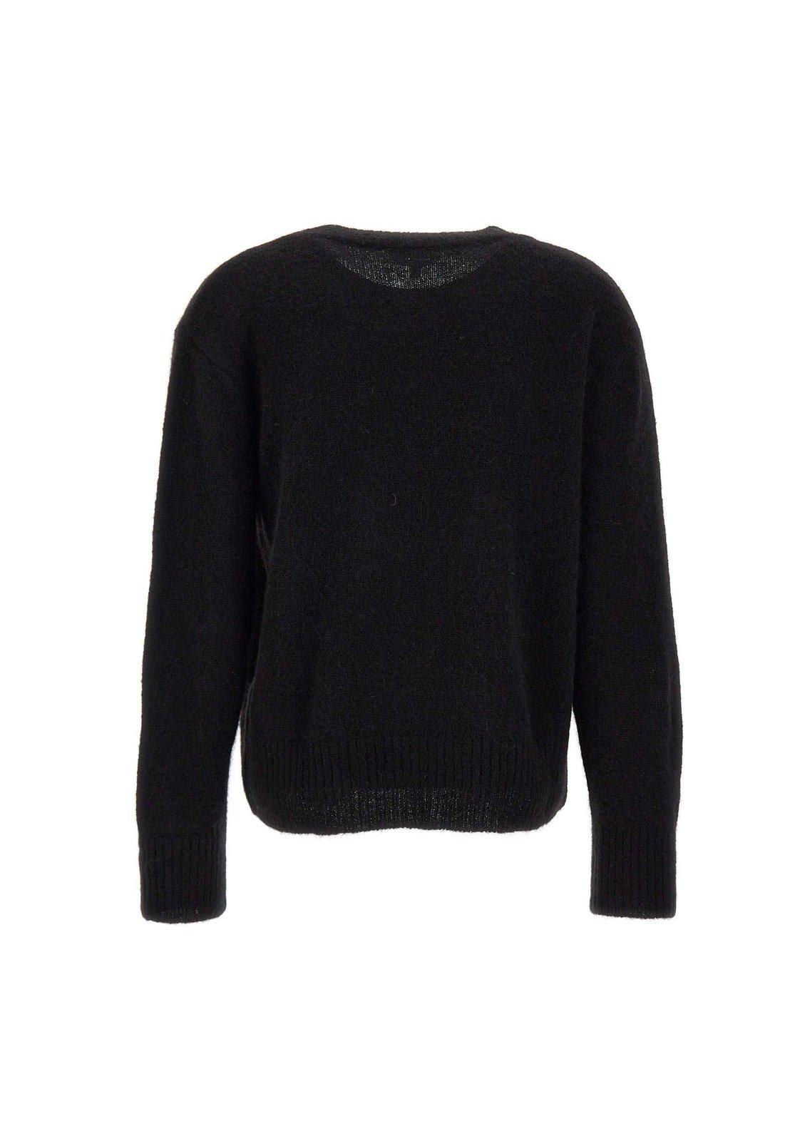 Shop Apc Crewneck Brushed Jumper Sweater In Black