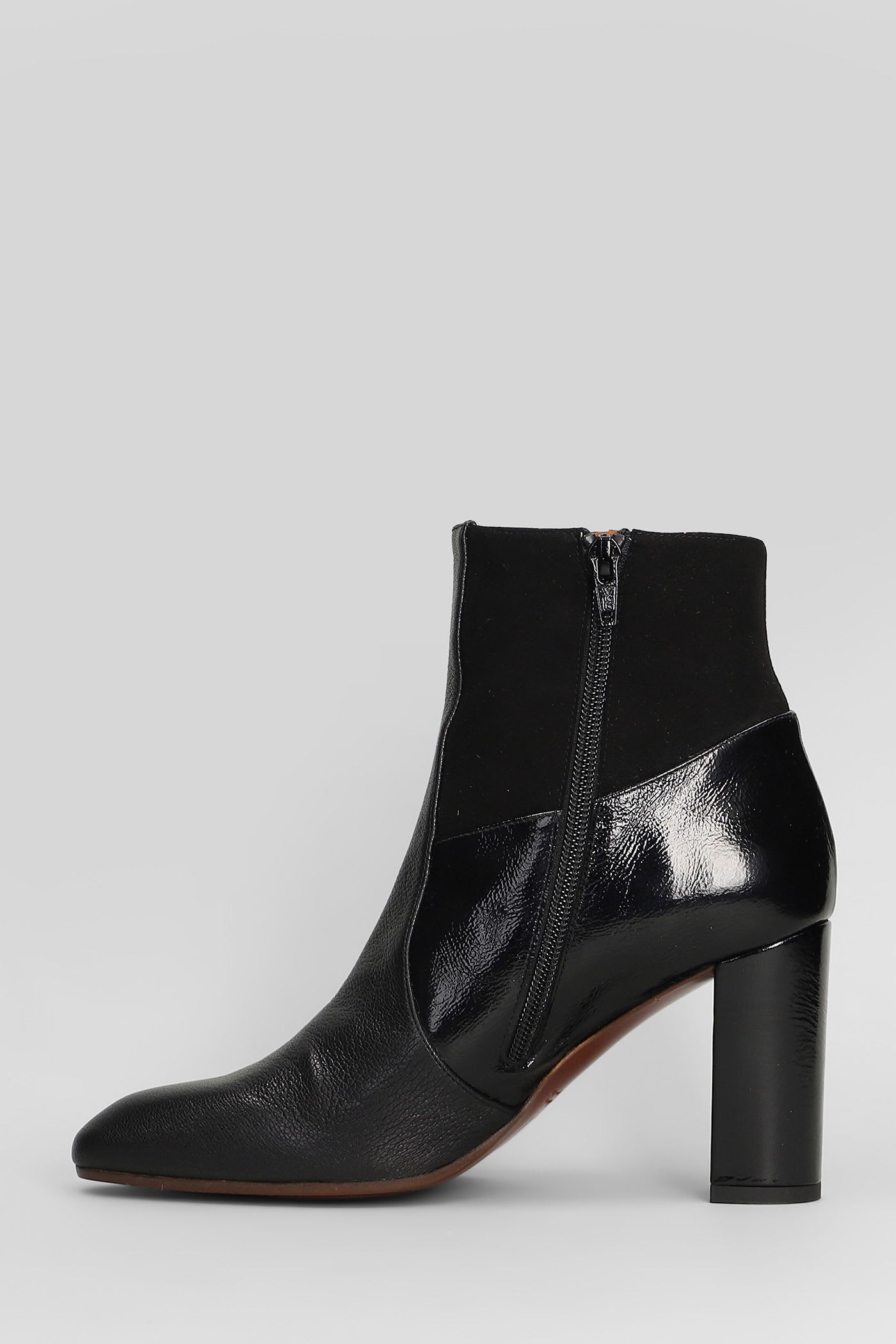 Chie Mihara Etyu High Heels Ankle Boots In Black Leather In Black