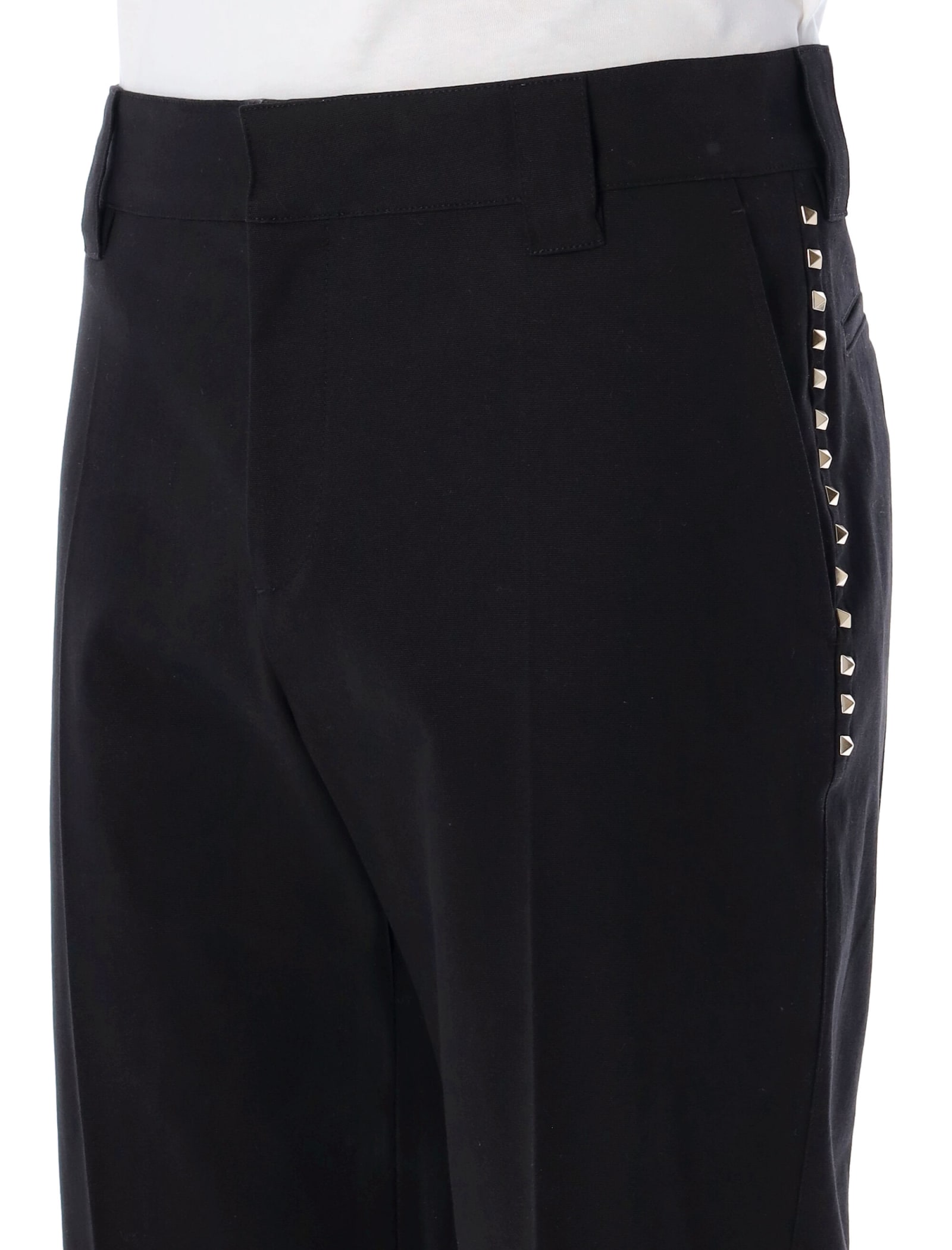 Shop Valentino Pants With Studs In Black