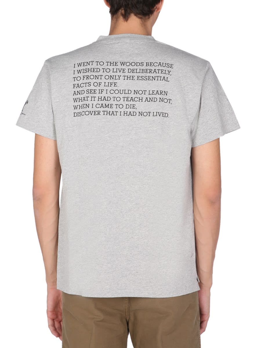 Shop Engineered Garments Printed T-shirt In Grey