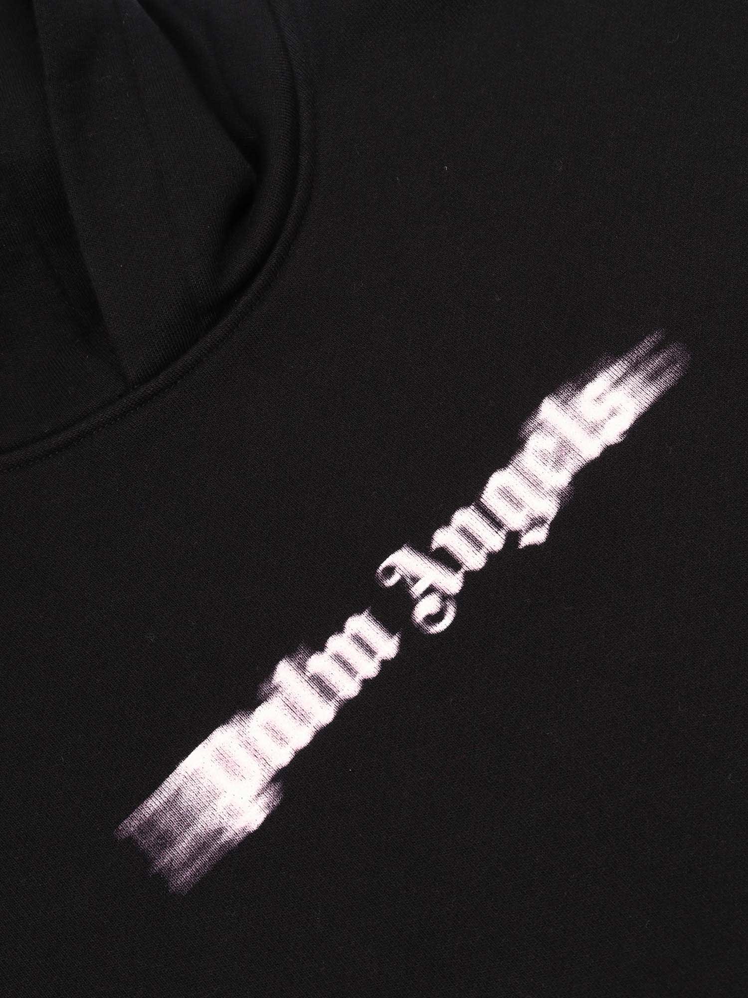 Palm Angels Blurred Logo Reg.hoodie In Black