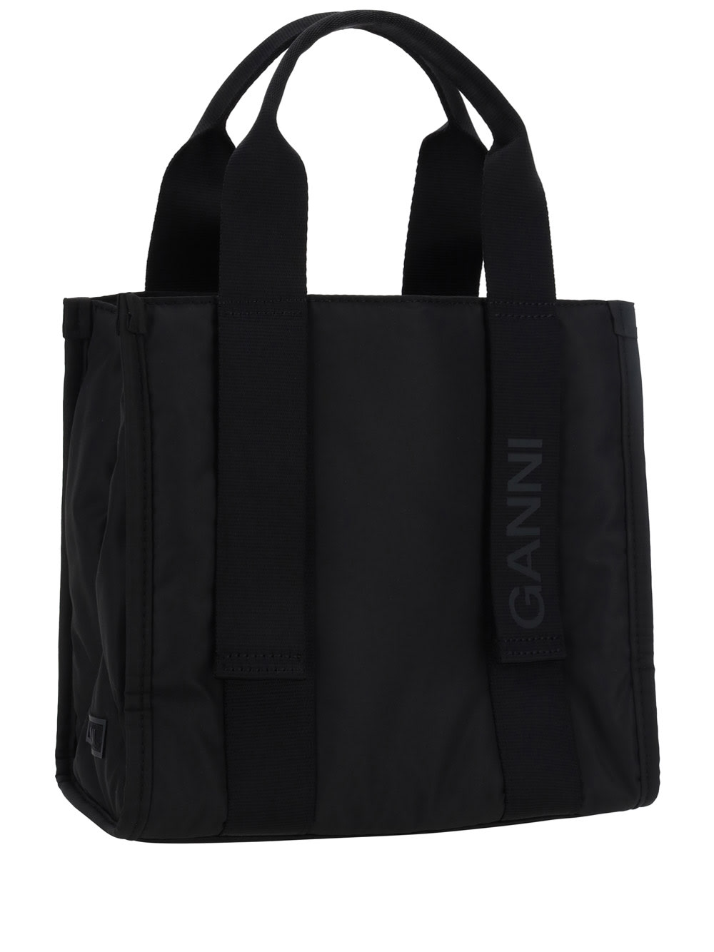 Shop Ganni Recycled Tech Tote Bag In Nero