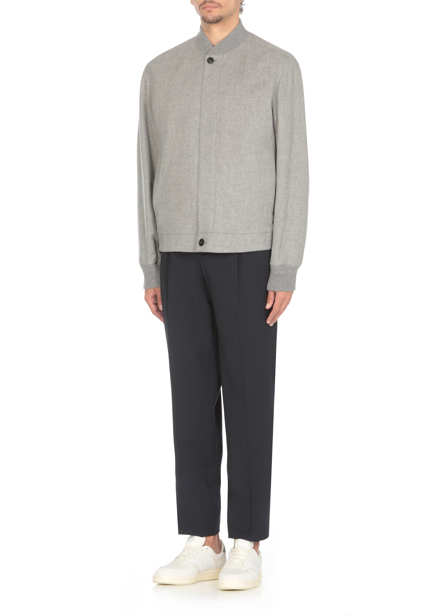 Shop Zegna Cashmere Jacket In Grey