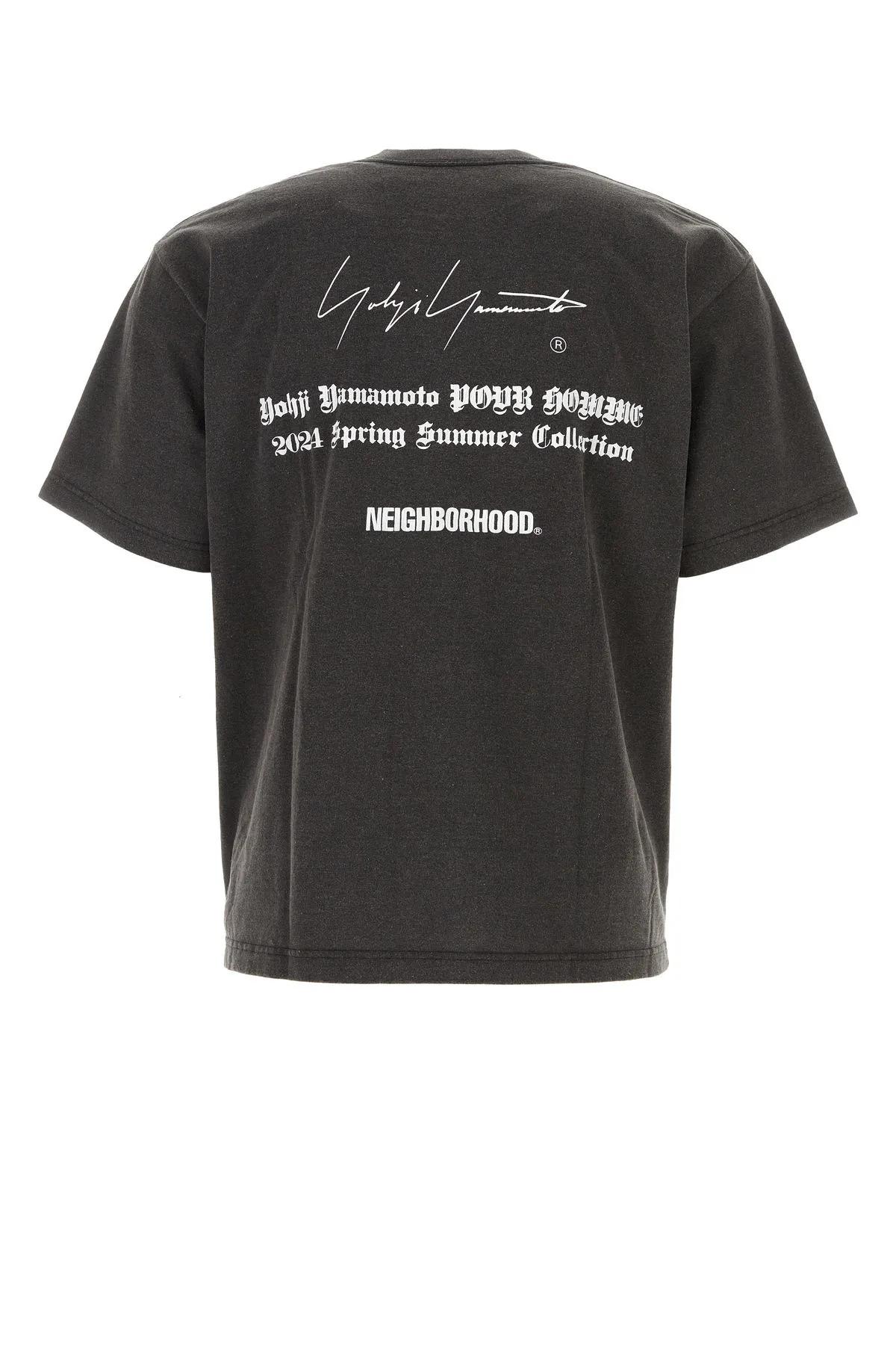 Shop Yohji Yamamoto Dark Grey Cotton  X Neighborhood T-shirt In Black