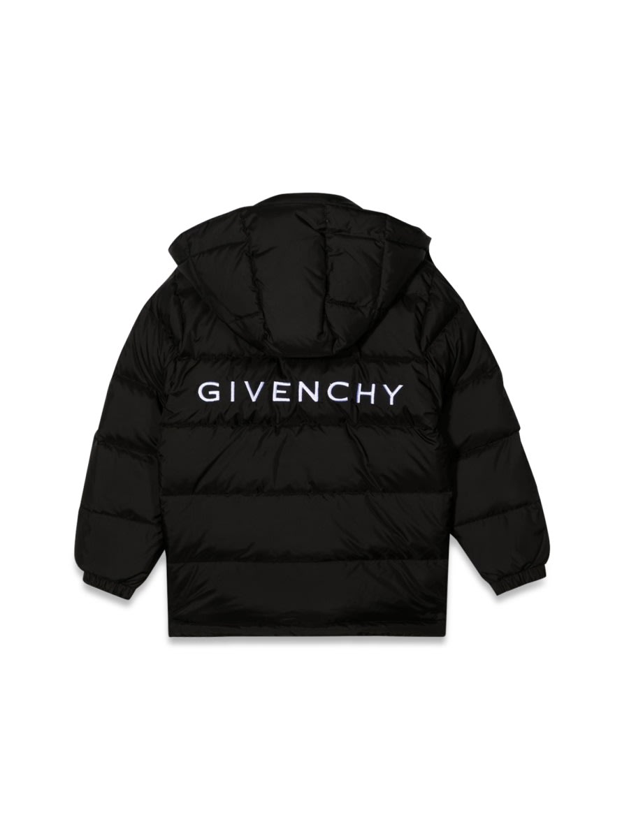 Givenchy Kids Logo Embroidered Long-sleeved Hooded Jacket In Black