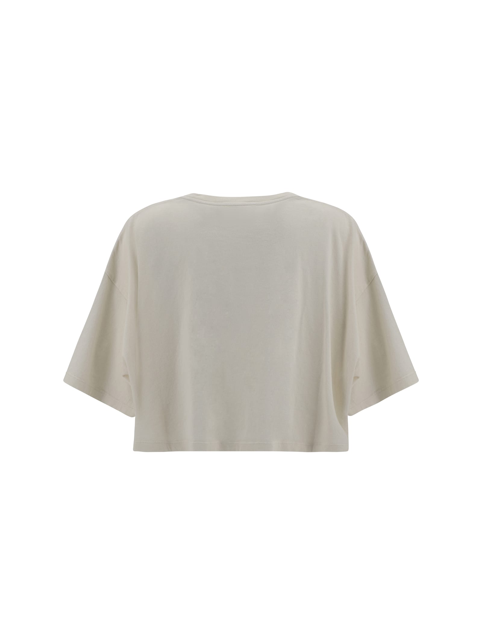 Shop Chloé Cotton Cropped T-shirt In Coconut Milk