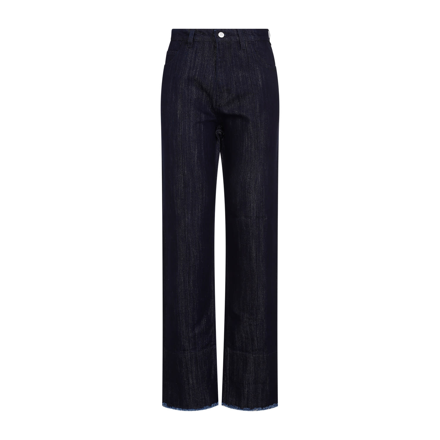 Shop Victoria Beckham Cropped High Waist Tapered Jeans In Indigo Silver