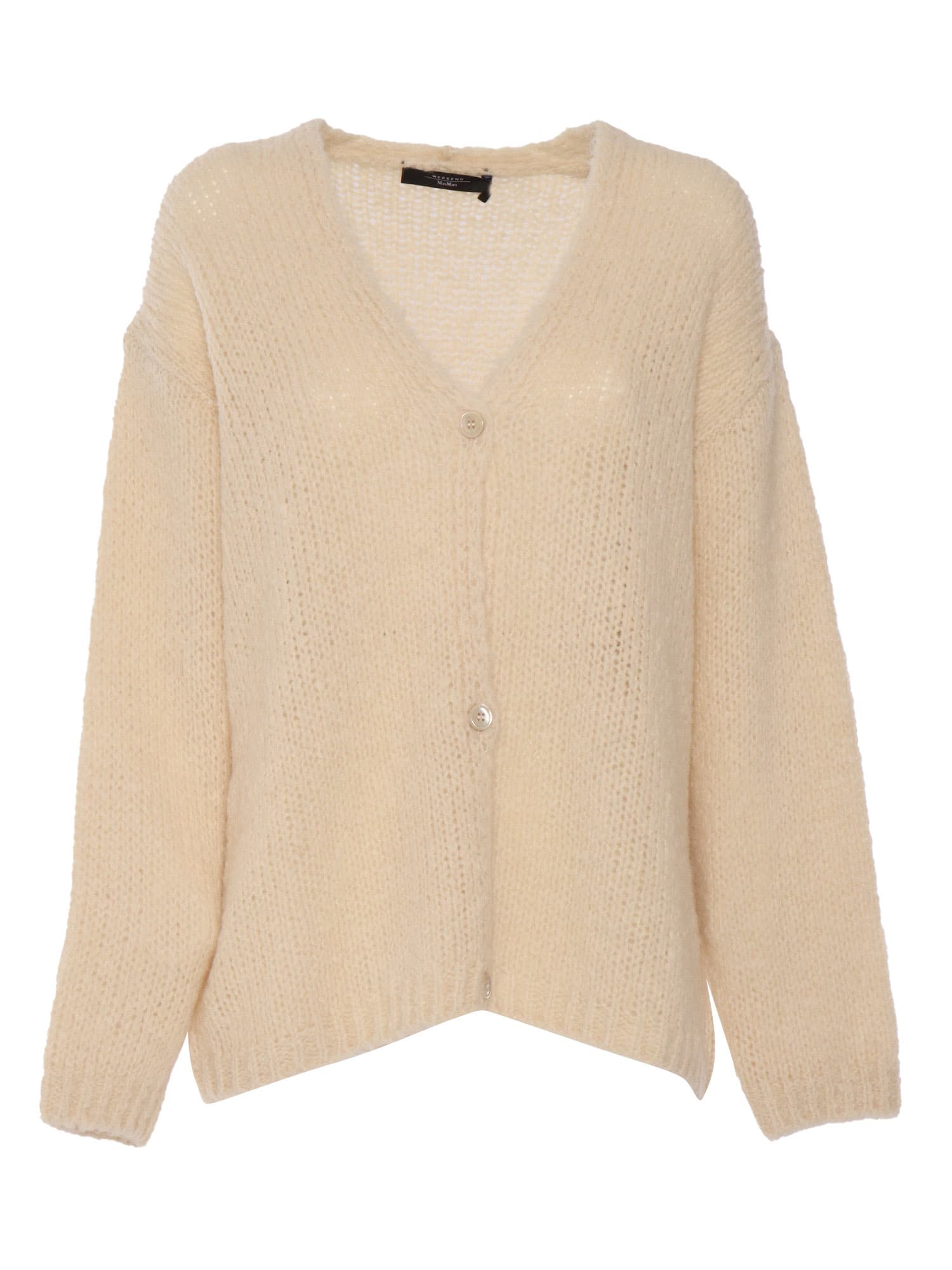 Shop Weekend Max Mara Arduino Beige Cardigan In White