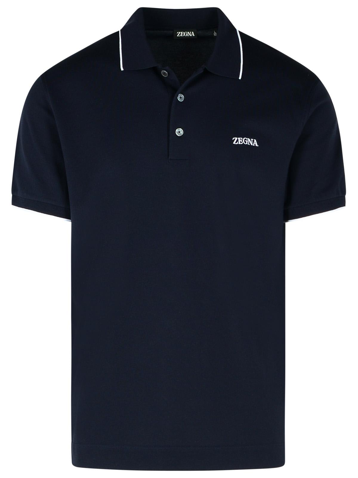 Polo Shirt In Blue Cotton