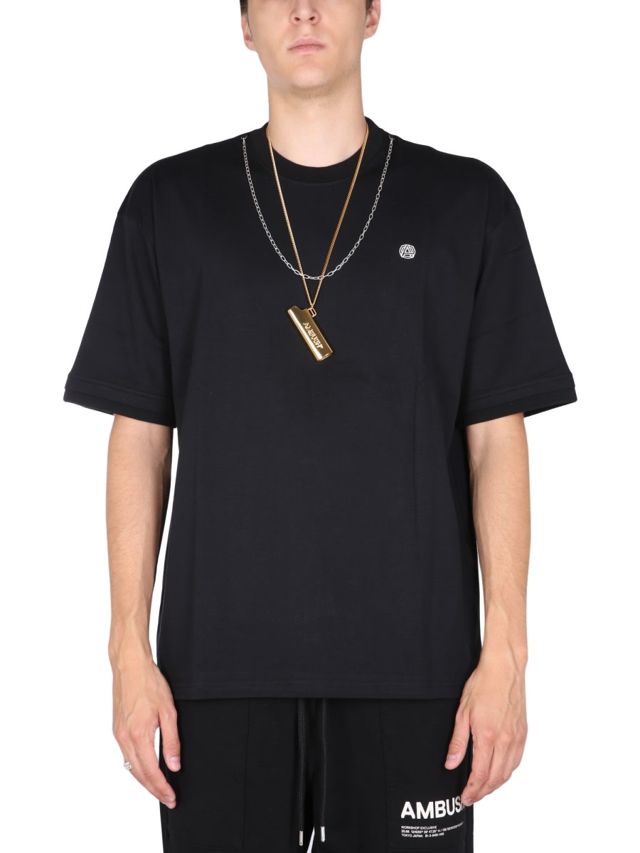 Shop Ambush T-shirt With Iconic Chain In Black