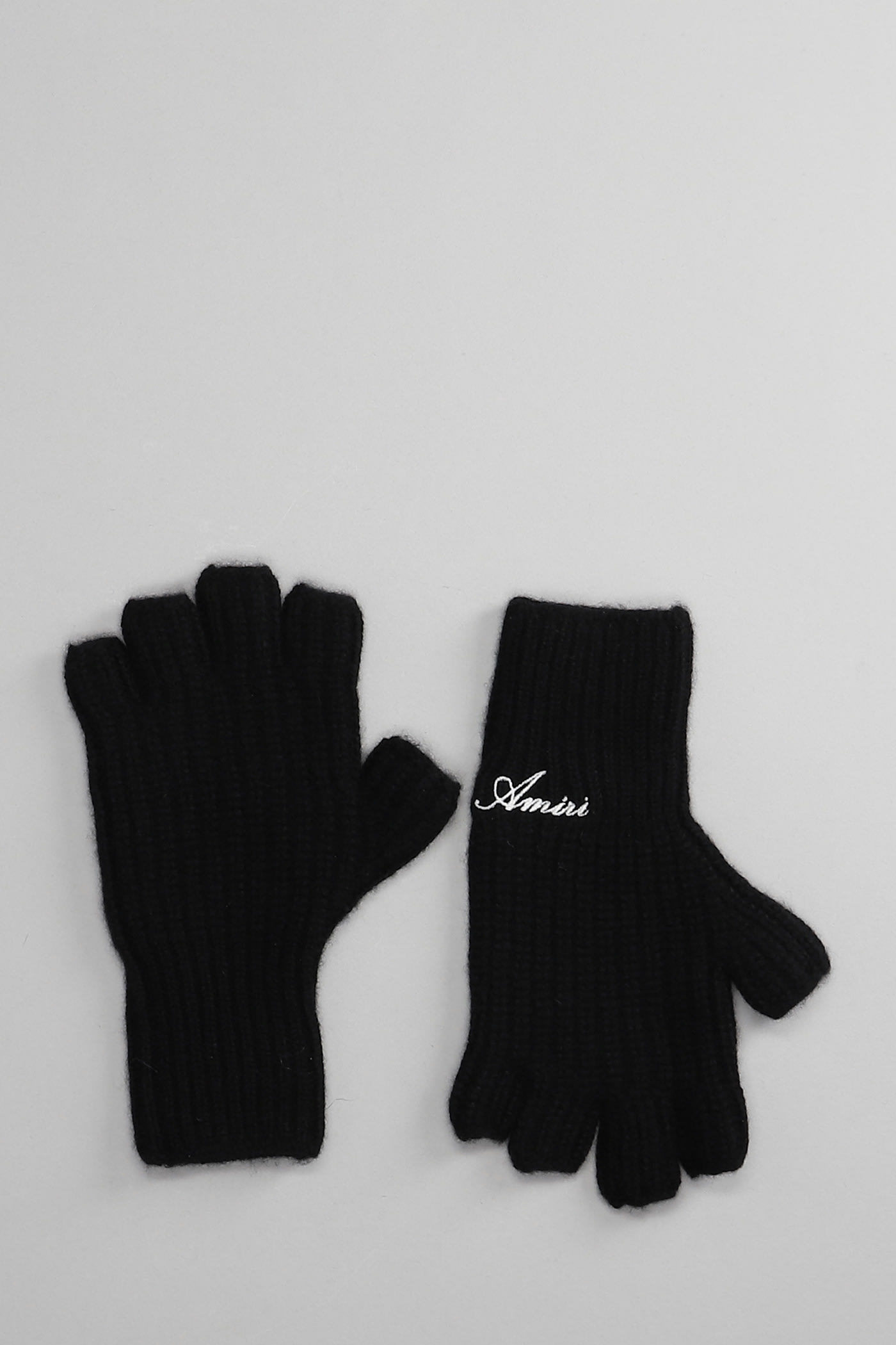 AMIRI Gloves In Black Cashmere