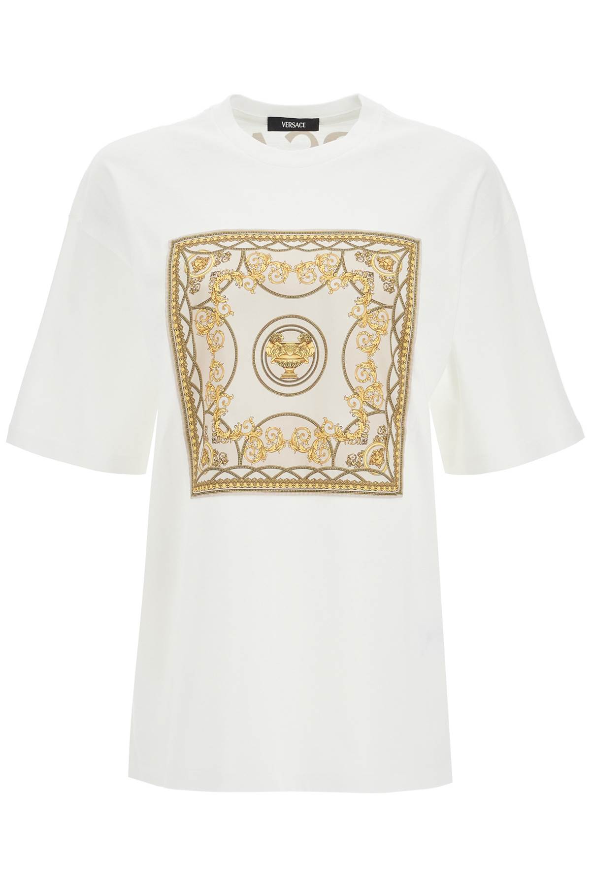 Shop Versace Oversized T-shirt - The In White+multicolor (white)